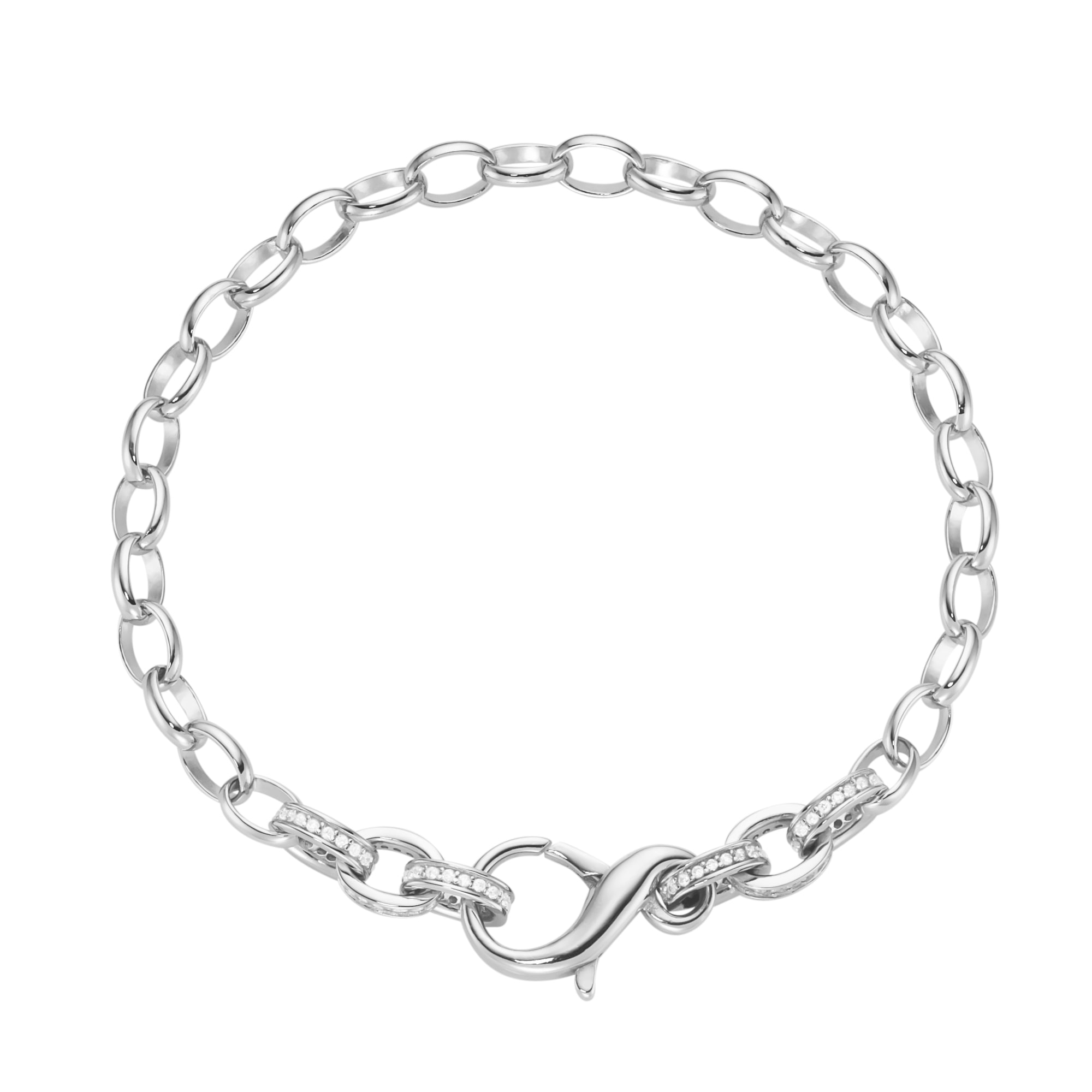 Armband »Armband Ankerkette mit Zirkonia, Silber 925«