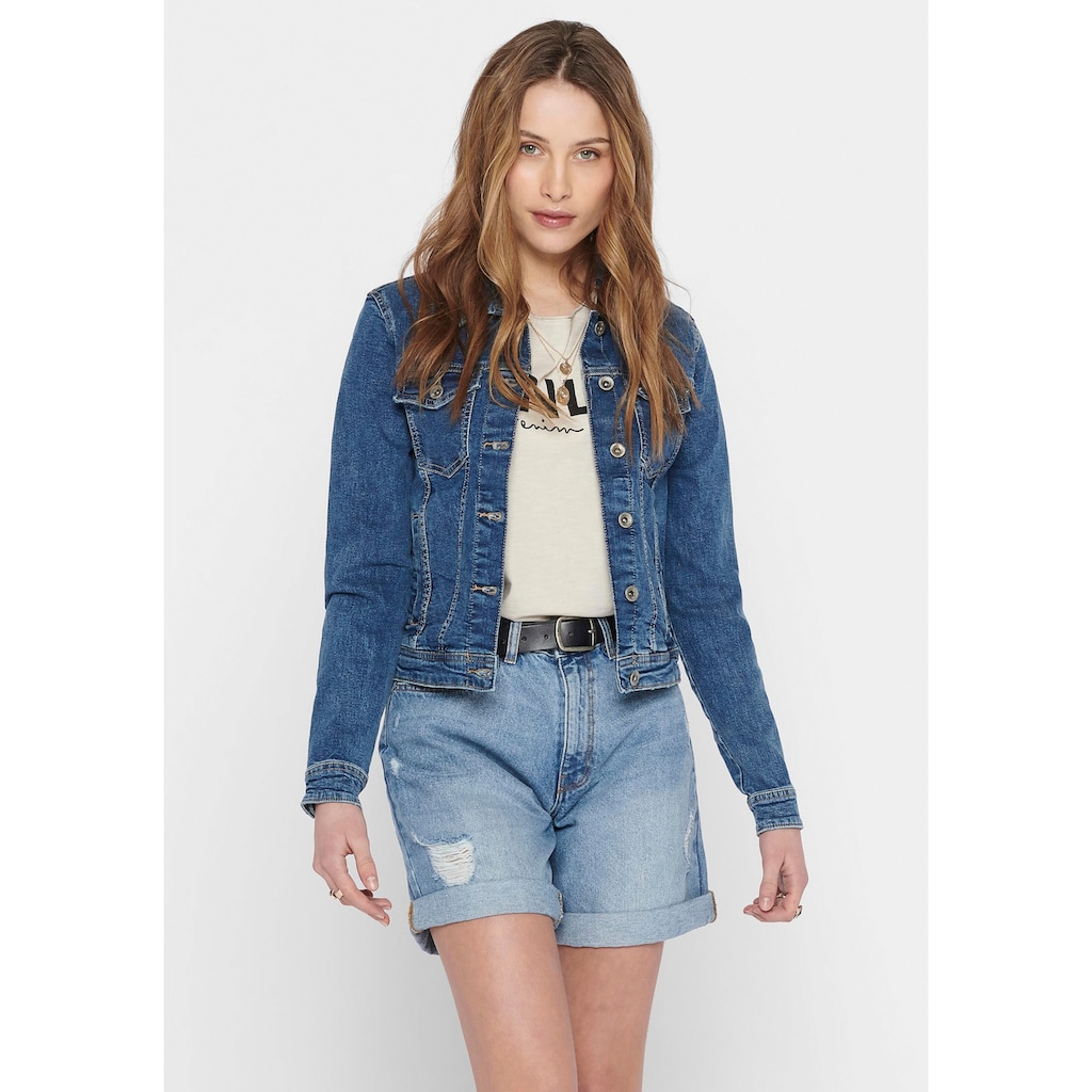 ONLY Jeansjacke »TIA«, in leichter Used-Waschung mit Stretch