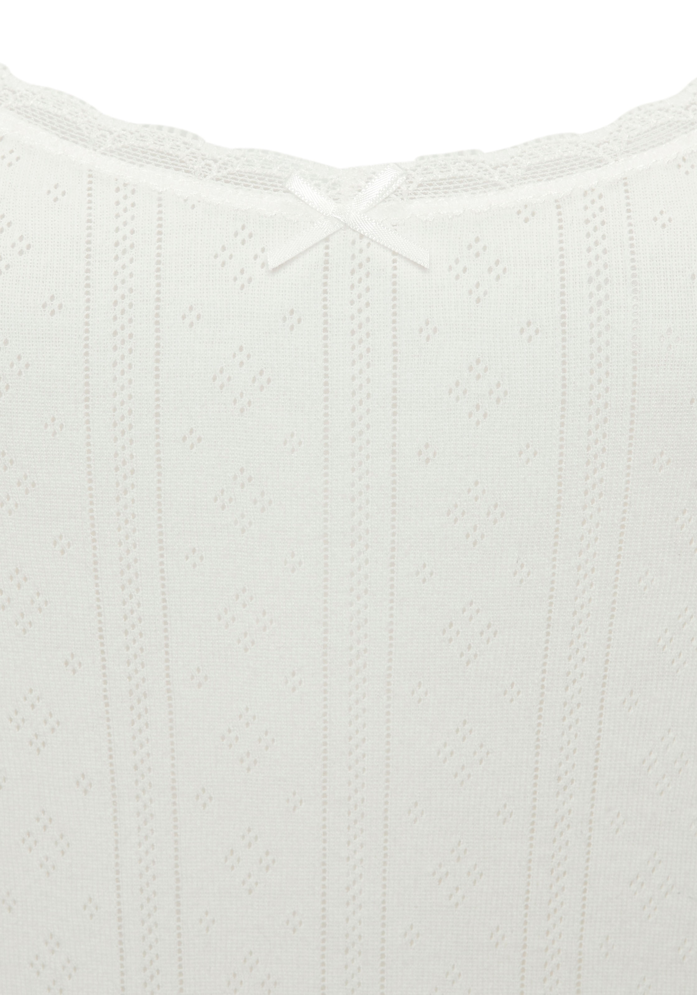 Vivance Unterhemd 2er-Pack,  aus weicher Pointelle-Ware mit Spitze, reine Baumwolle
