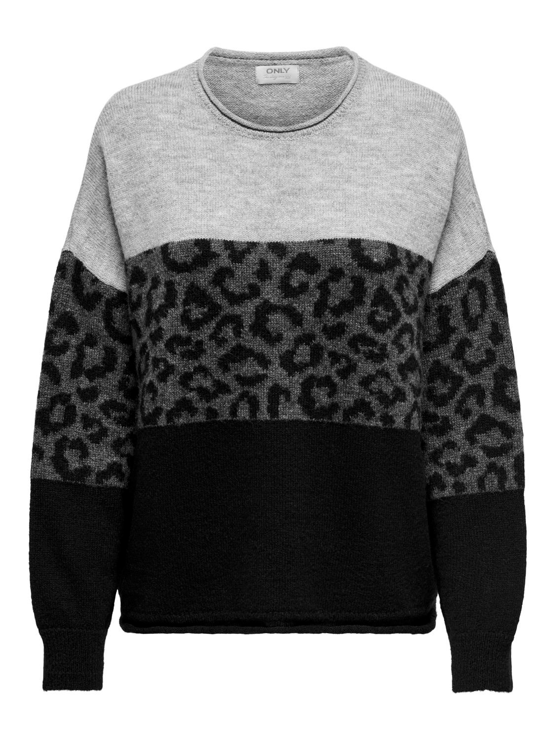ONLY Rundhalspullover »ONLJADE ANIMAL LS O-NECK NOOS KNT«