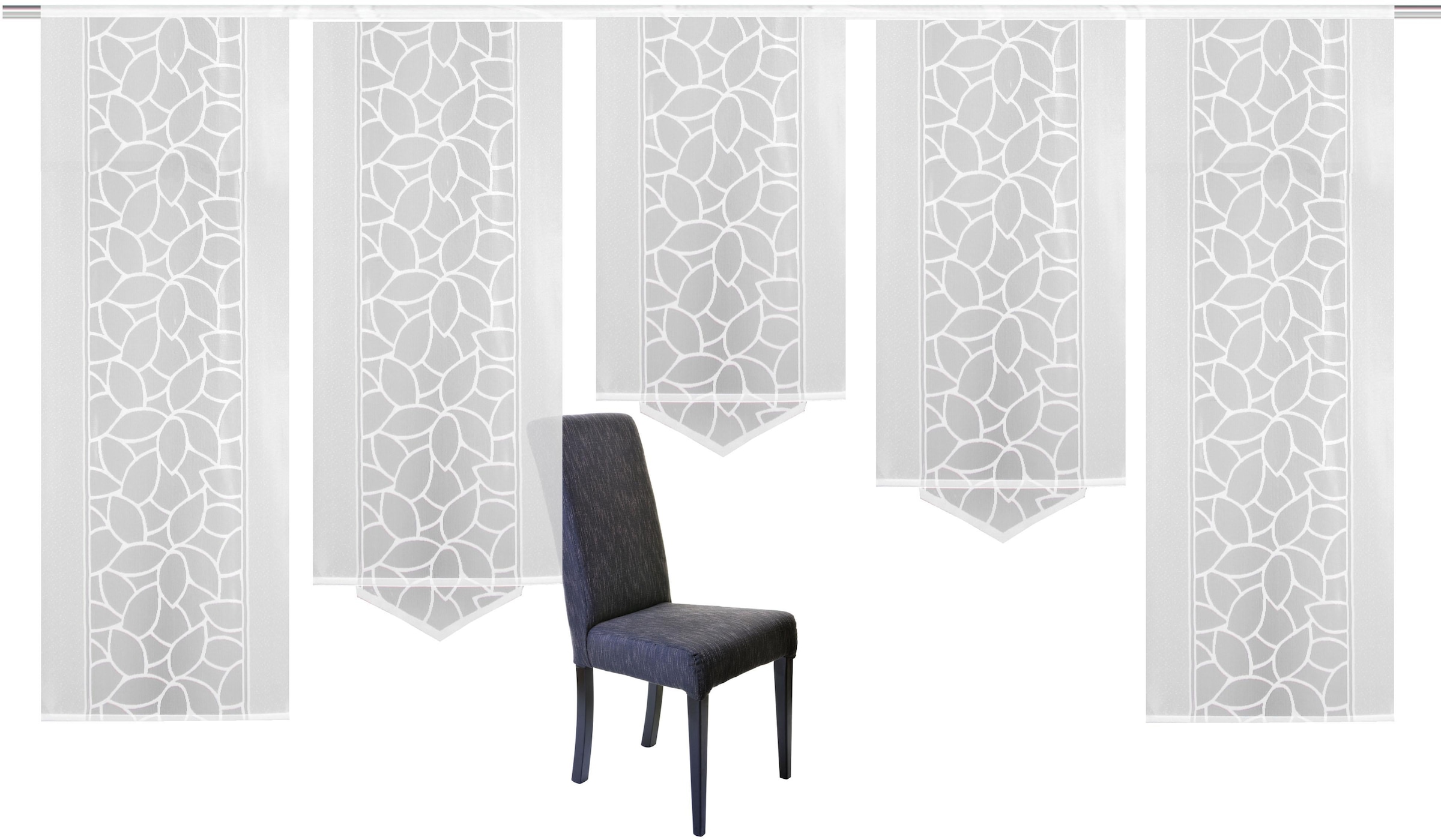 HOME WOHNIDEEN Schiebegardine »JENNA«, (5 St.), Schiebevorhang Jacquard Set