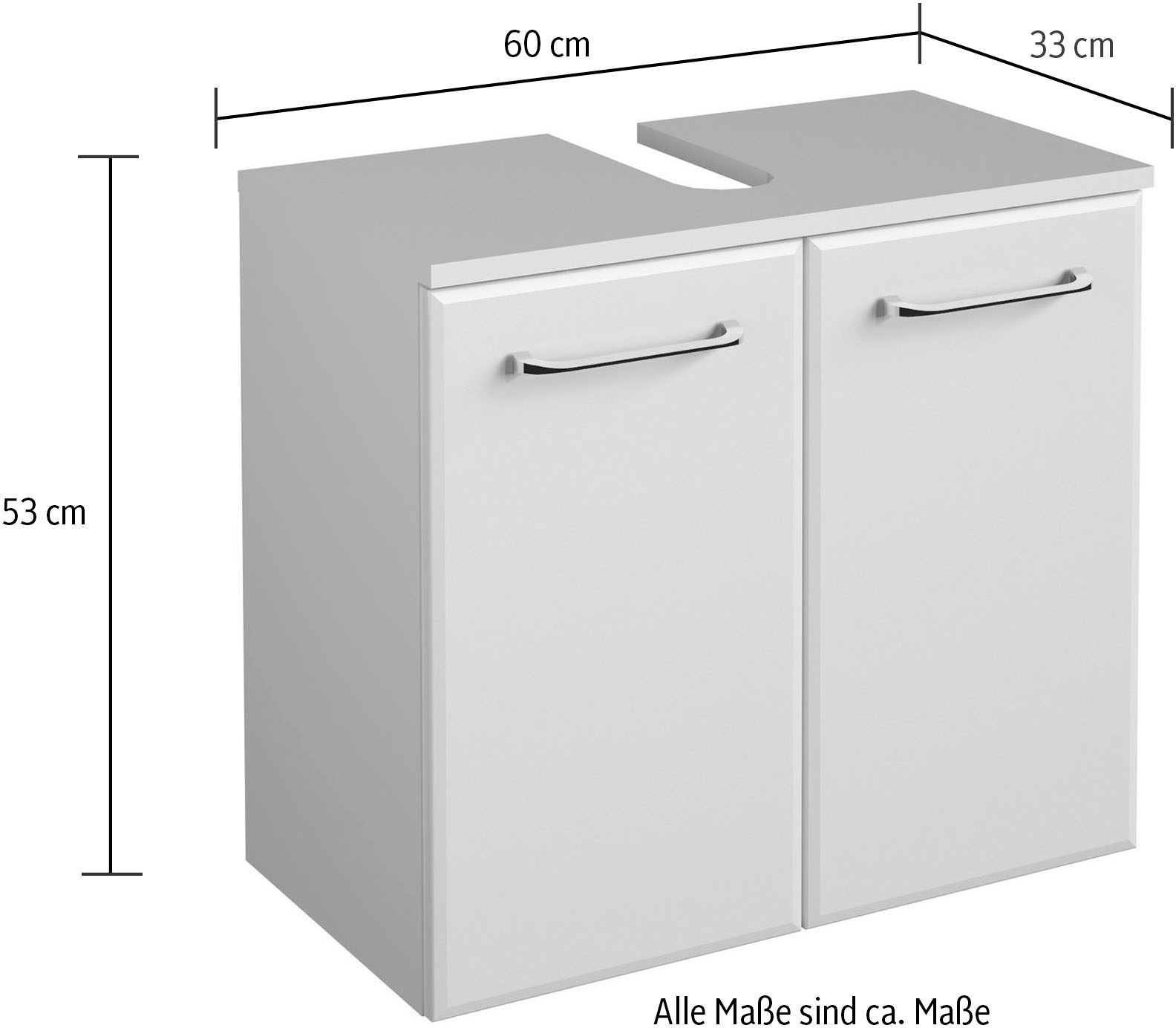 Saphir Badmöbel-Set »Quickset 2-teilig, Waschbeckenunterschrank und LED-Spiegelschrank«, (Set), ohne Waschbecken, inkl. Türdämpfer, 5 Türen, 6 Einlegeböden