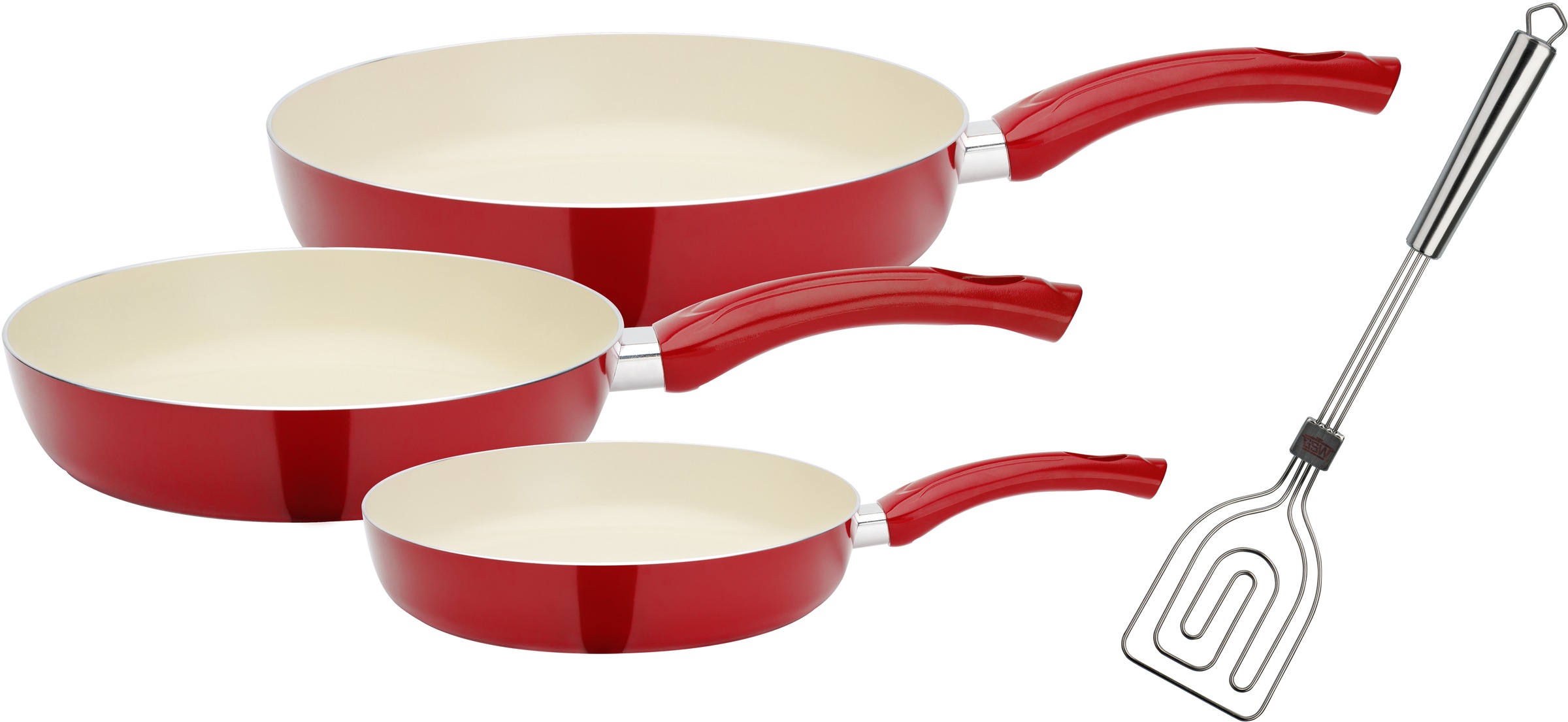 GSW Pfannen-Set »CERAMICA beige«, Aluminium, (Set, 4 tlg.), Induktion