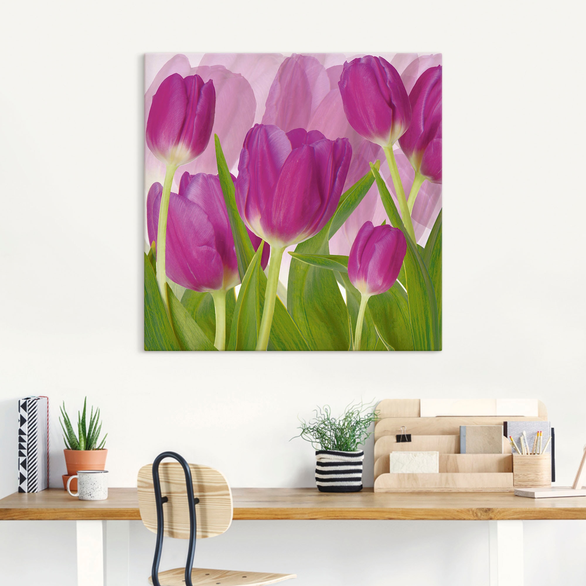 Artland Wandbild »Tulpenfeld lila«, Blumen, (1 St.), als Alubild, Outdoorbild, Leinwandbild in verschied. Größen