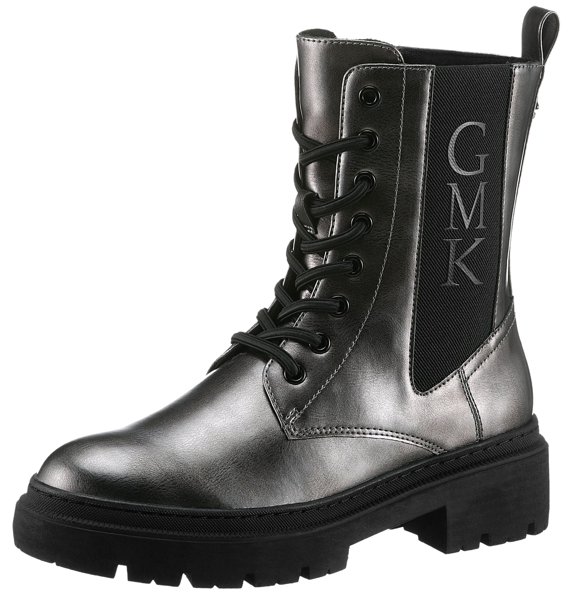 MARCO TOZZI by GMK Schnürboots »RILLO«, Blockabsatz, Schnürstiefelette, Chunky Boots mit Gummizugschnürung