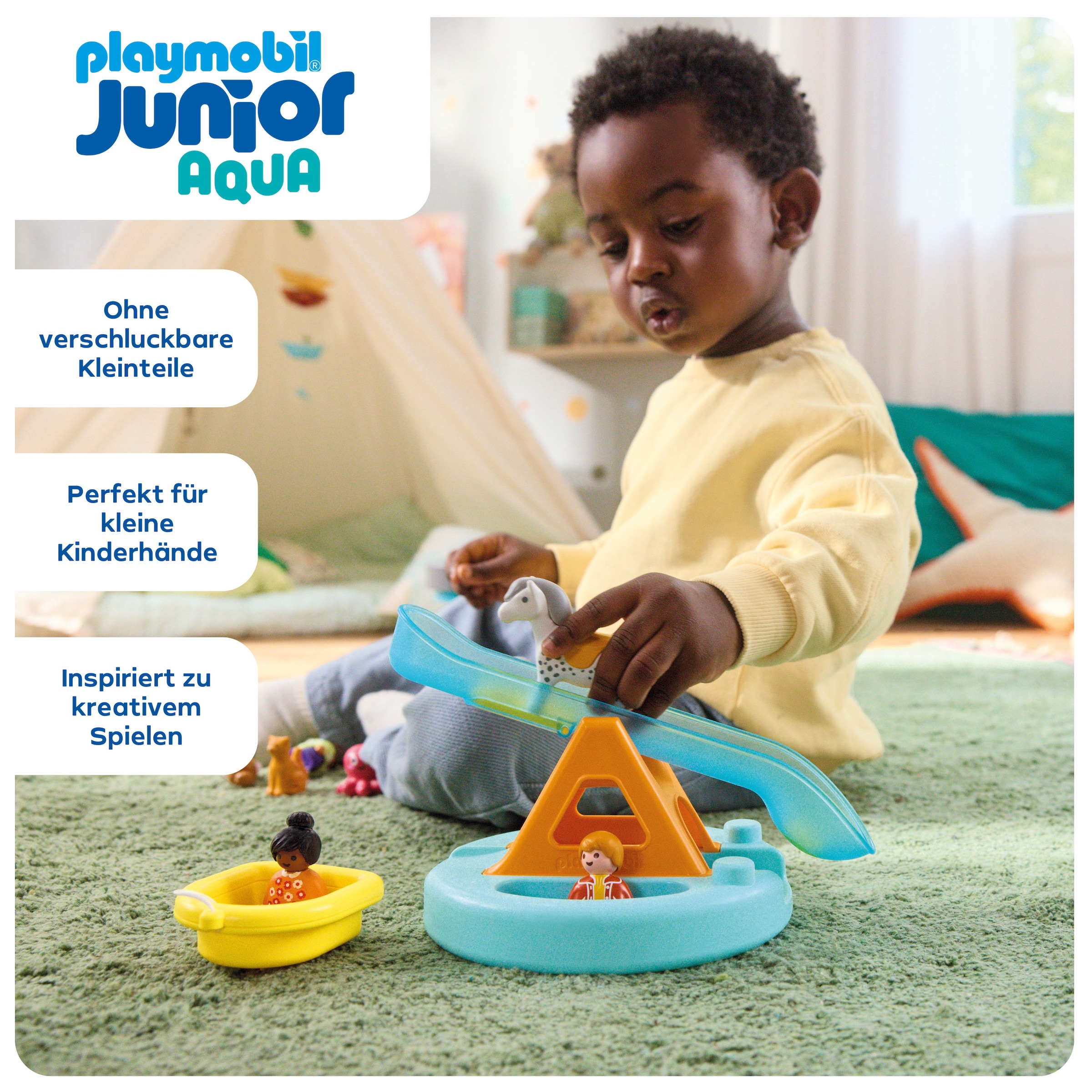 Playmobil® Konstruktions-Spielset »Badeinsel mit Wasserrutsche (71687), JUNIOR«, (8 St.), Made in Europe