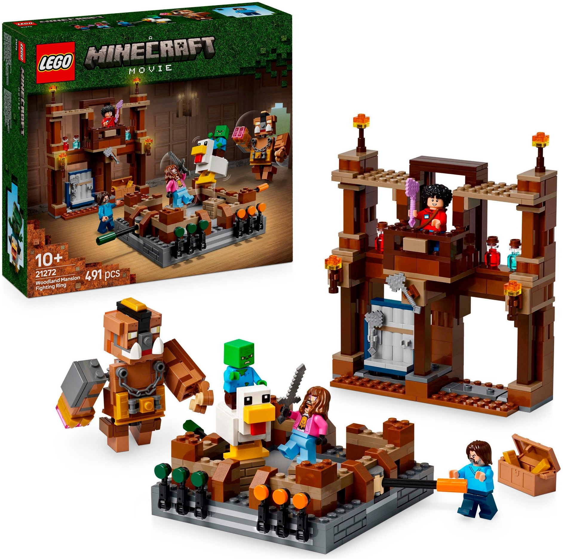 LEGO® Konstruktionsspielsteine »Waldanwesen mit Boxring (21272), LEGO® Minecraft«, (491 St.), Made in Europe