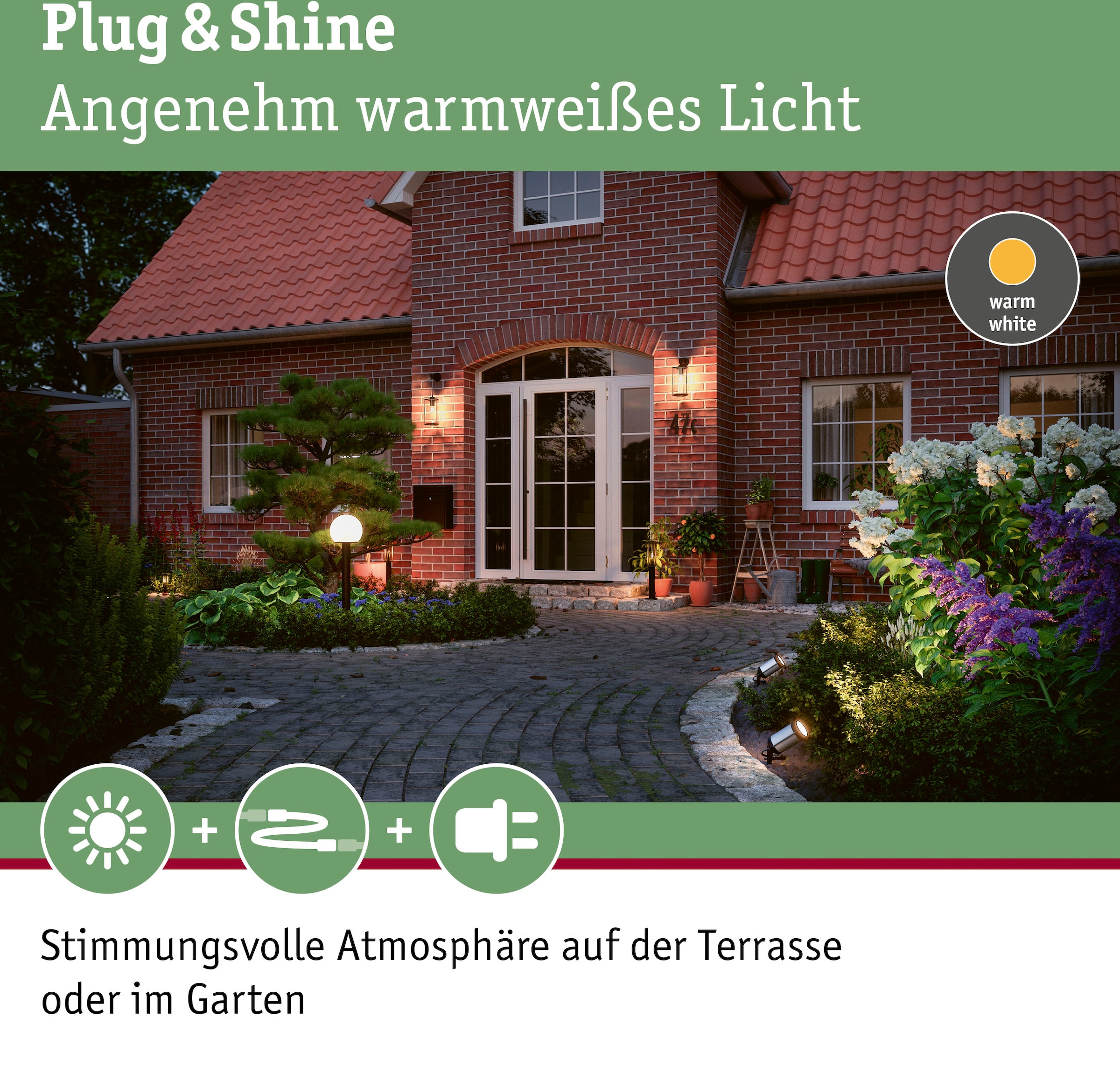 Paulmann LED Gartenstrahler »Plug & Shine«, 1 flammig, Leuchtmittel LED-Modul | LED fest integriert, LED-Modul, 3000K 24V IP65 Anthrazit
