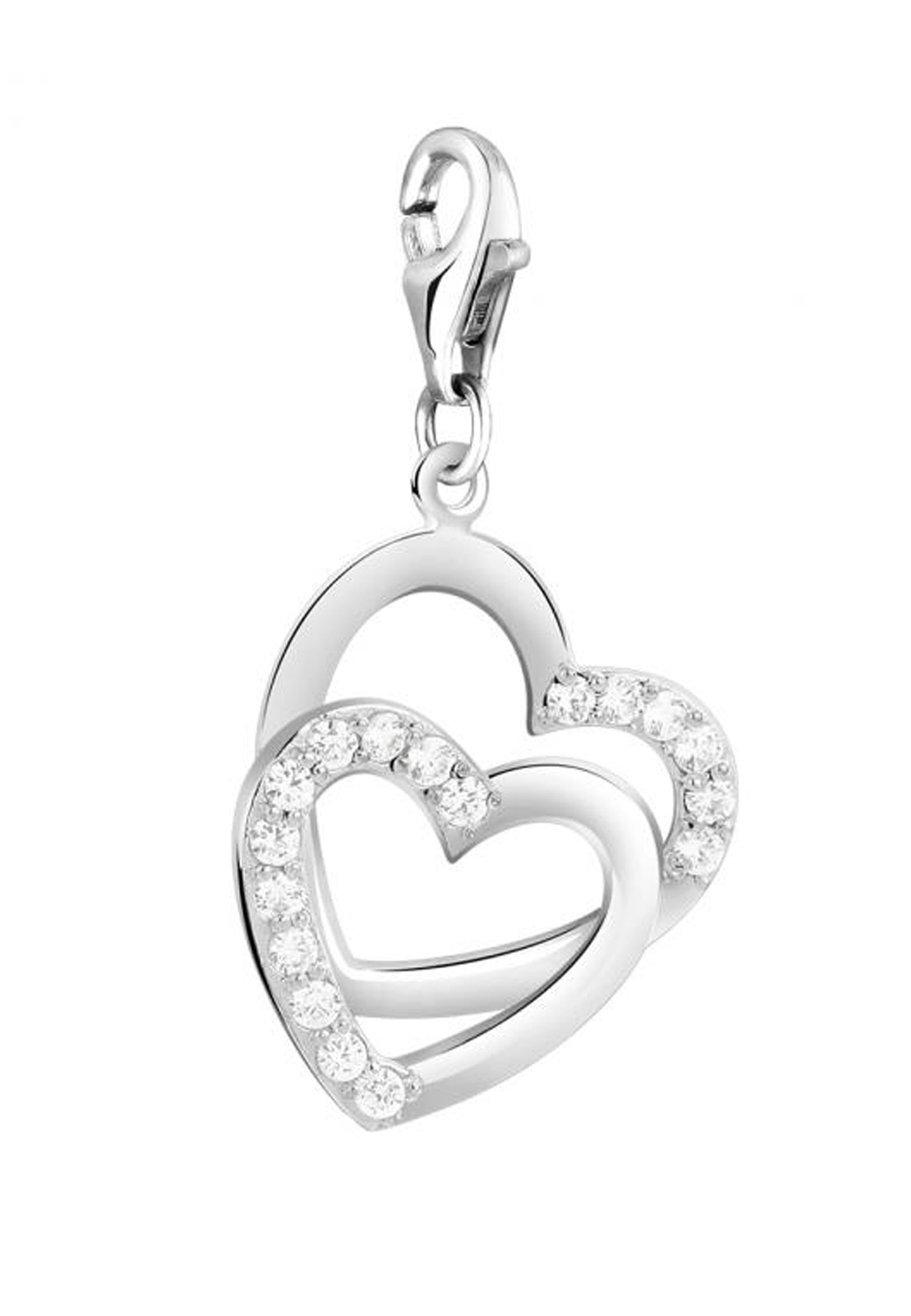 Nenalina Charm-Einhänger »Charm Herz Anhänger Zirkonia Kristalle 925 Silber«