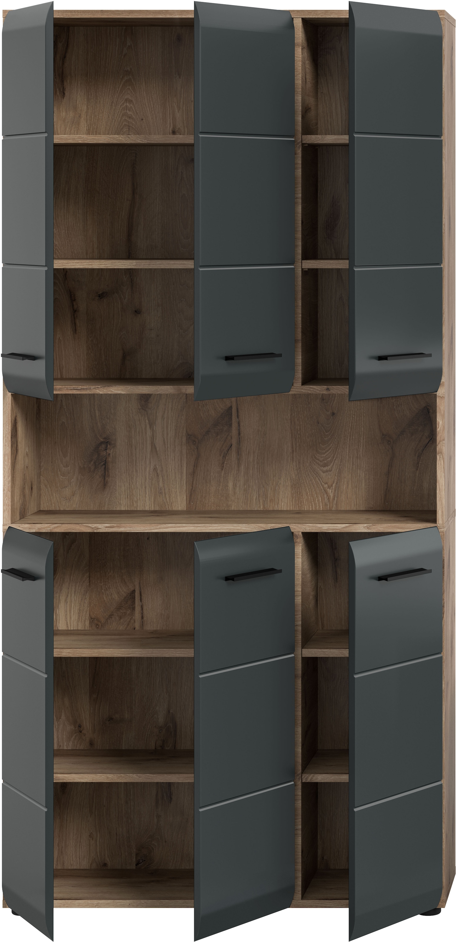 INOSIGN Stauraumschrank 1 Stk. tlg. Florenz, Mehrzweckschrank Nox Oak NB, 90 cm breit