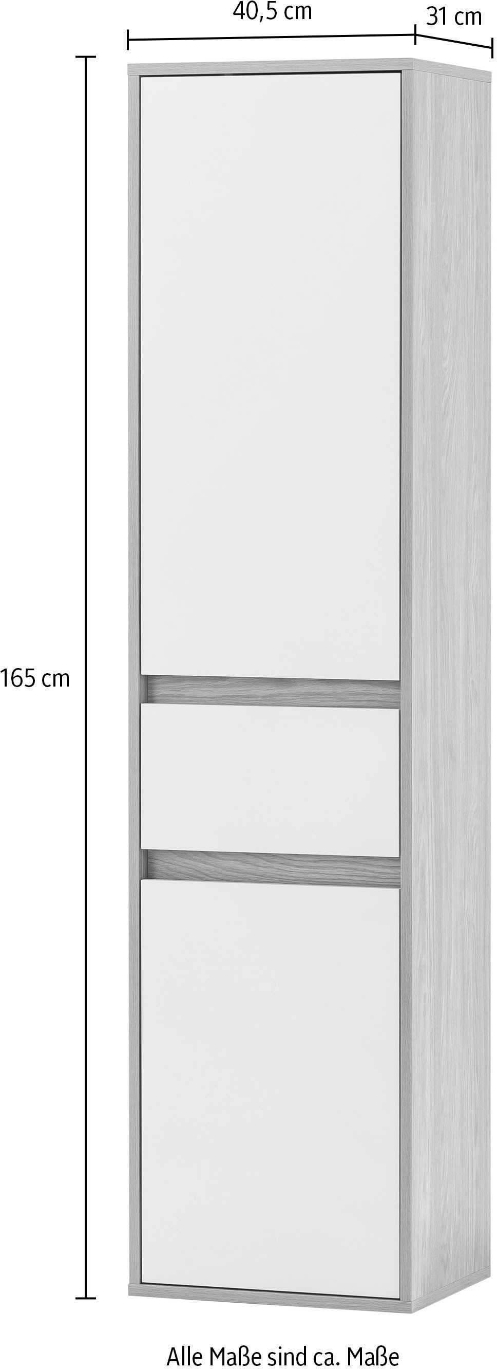 Schildmeyer Hochschrank »Mali, Breite 40 cm«, Holzdekor mit fühlbarer Struktur, Grifflose Türöffnung
