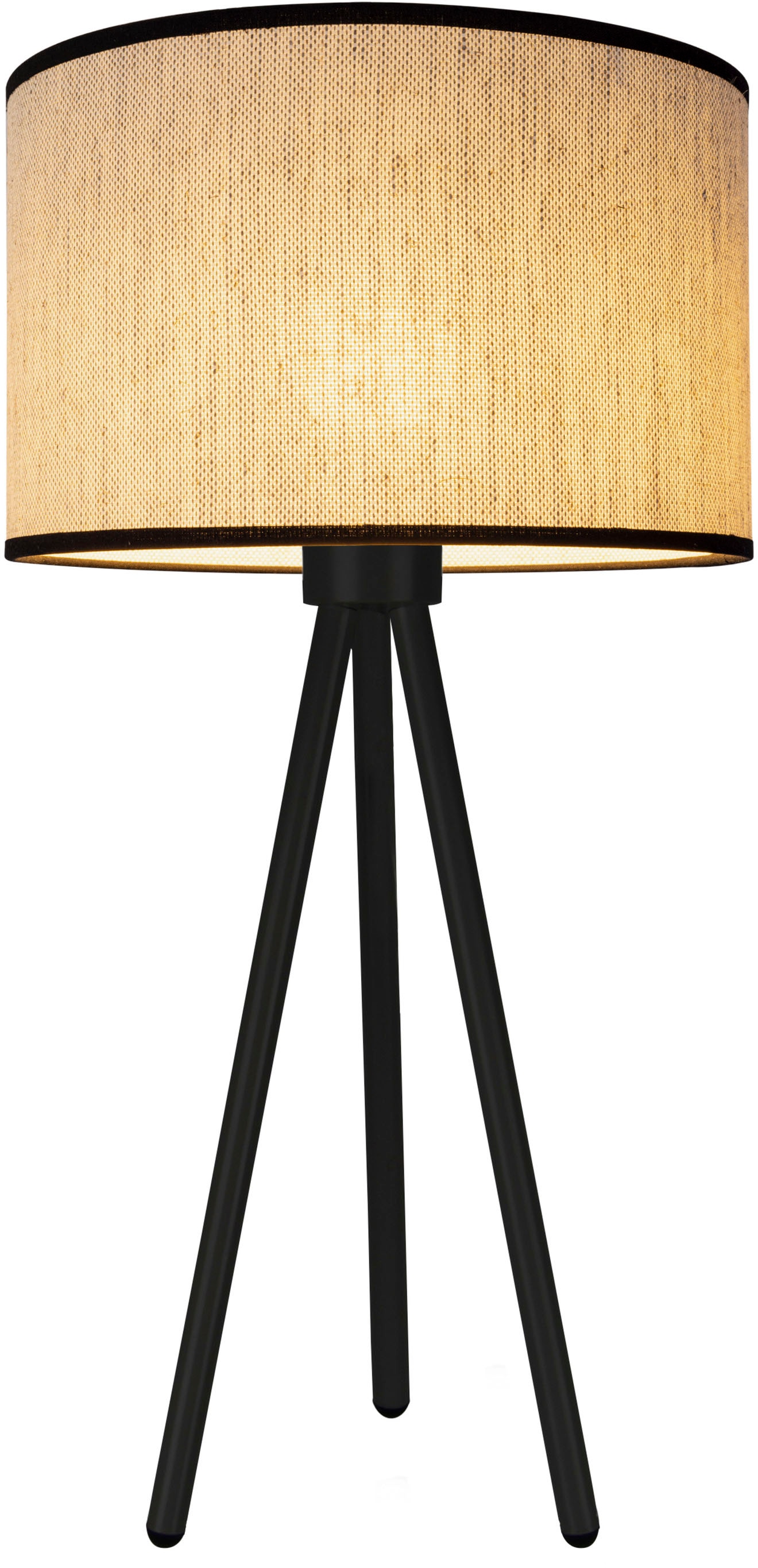 andas Tischleuchte »Virrat, im skandinavischen Stil«, 1 flammig, Leuchtmittel E27 | Leuchtmittel wechselbar, Tischlampe mit Leinenschirm, im zeitlosen Design, Made in Europe