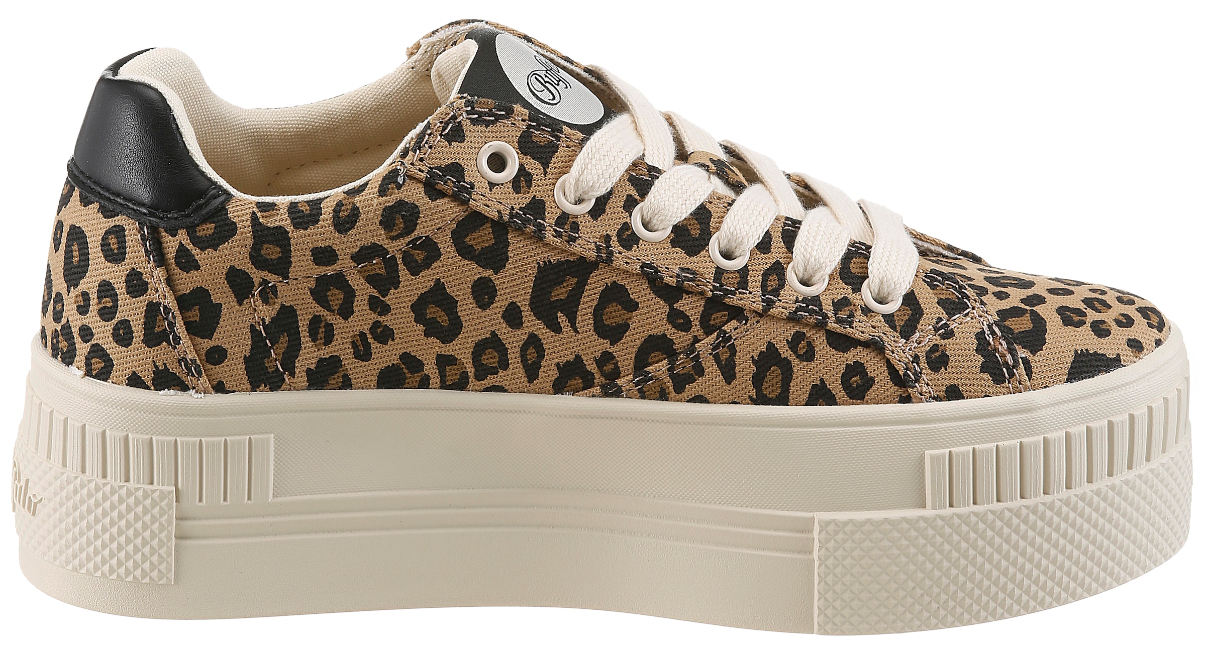 Buffalo Plateausneaker  Freizeitschuh, Halbschuh, Schnürschuh im feinen Leo-Look