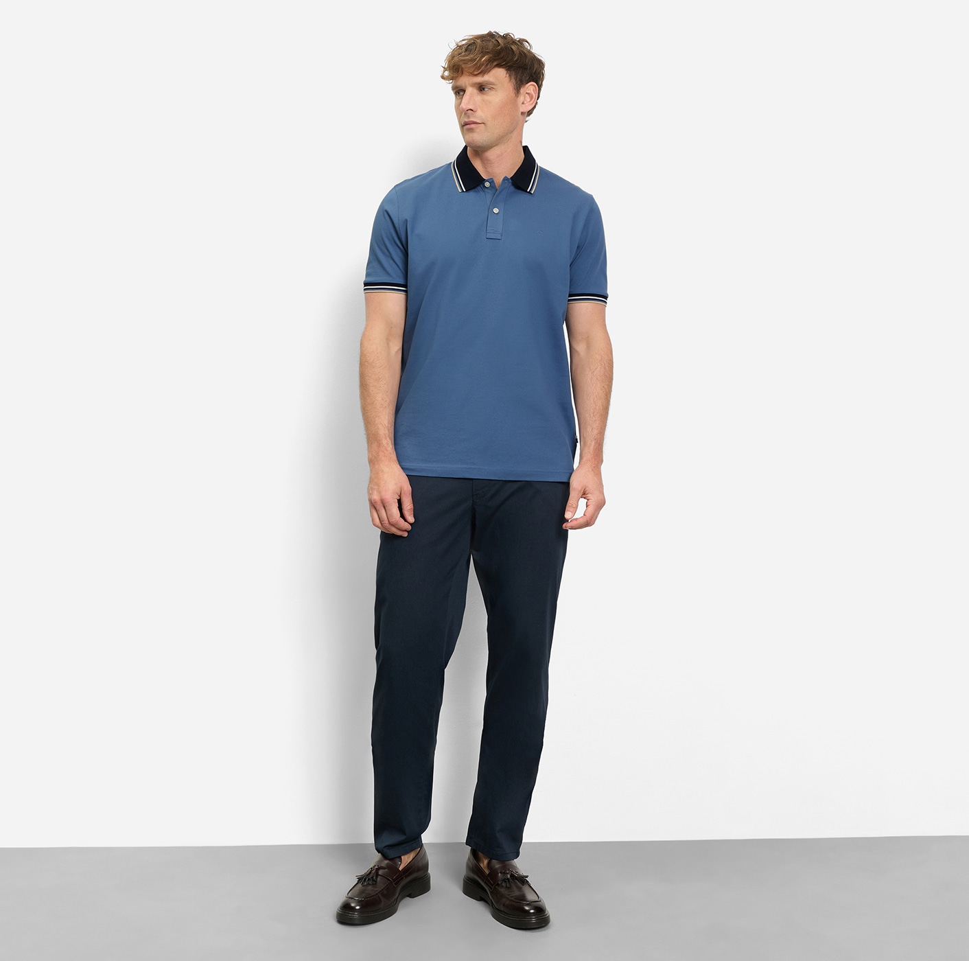 OLYMP Poloshirt »Casual« farbliche Kontrast-Details