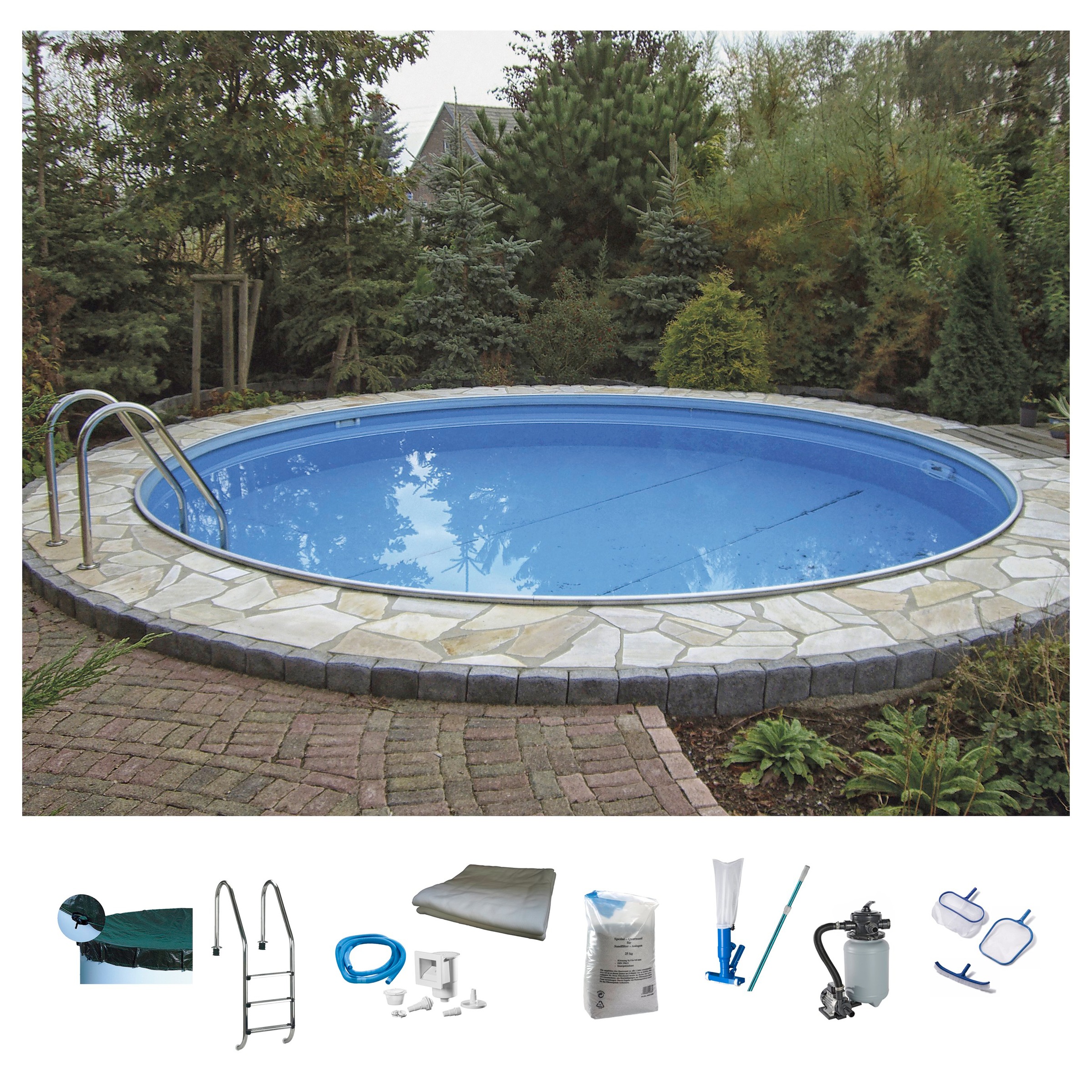 KONIFERA Rundpool »Kuba II«, (Set), ØxH: 400x120 cm