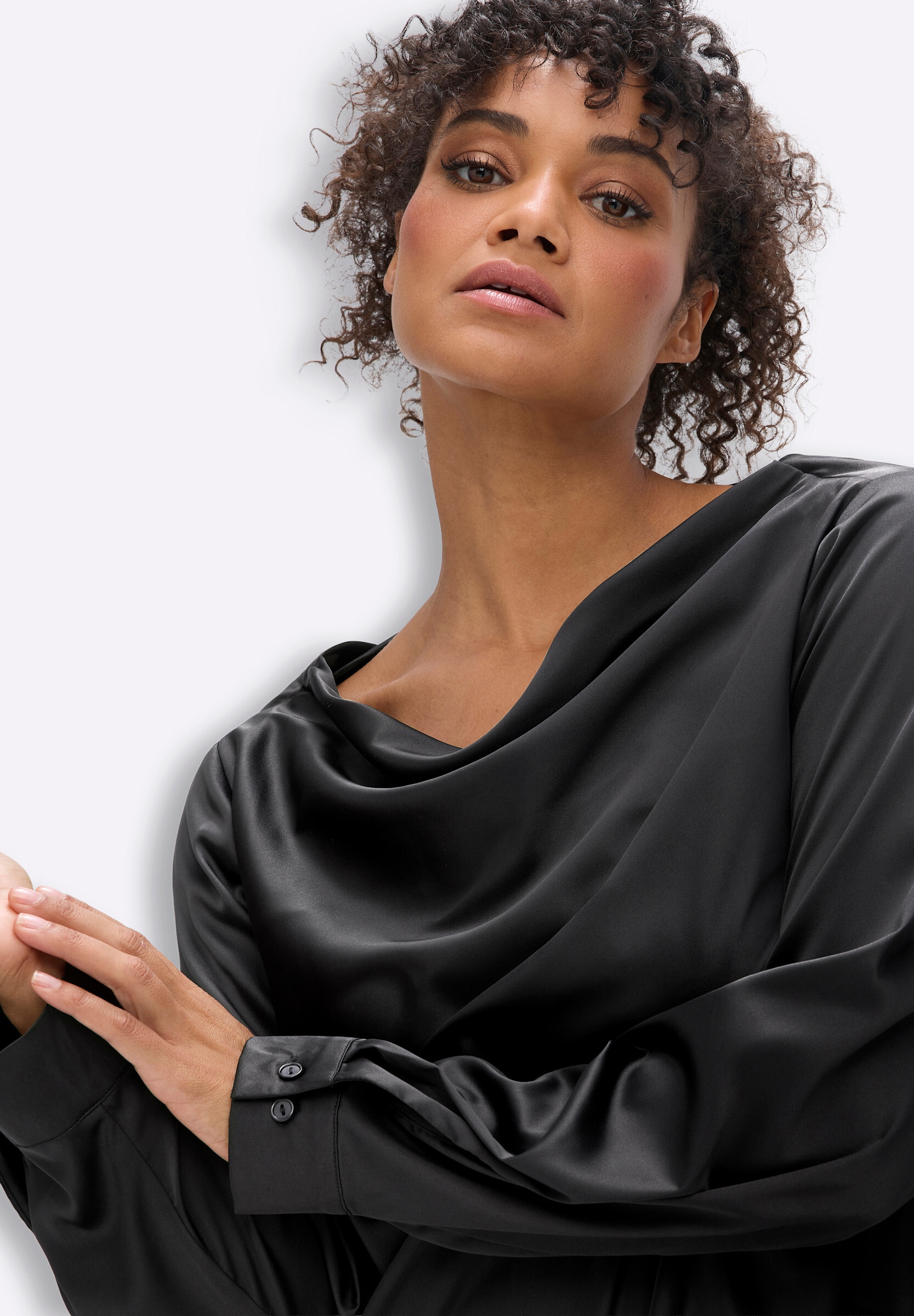 Sheego Longbluse »Tunika Tunika mit Wasserfall-Ausschnitt«