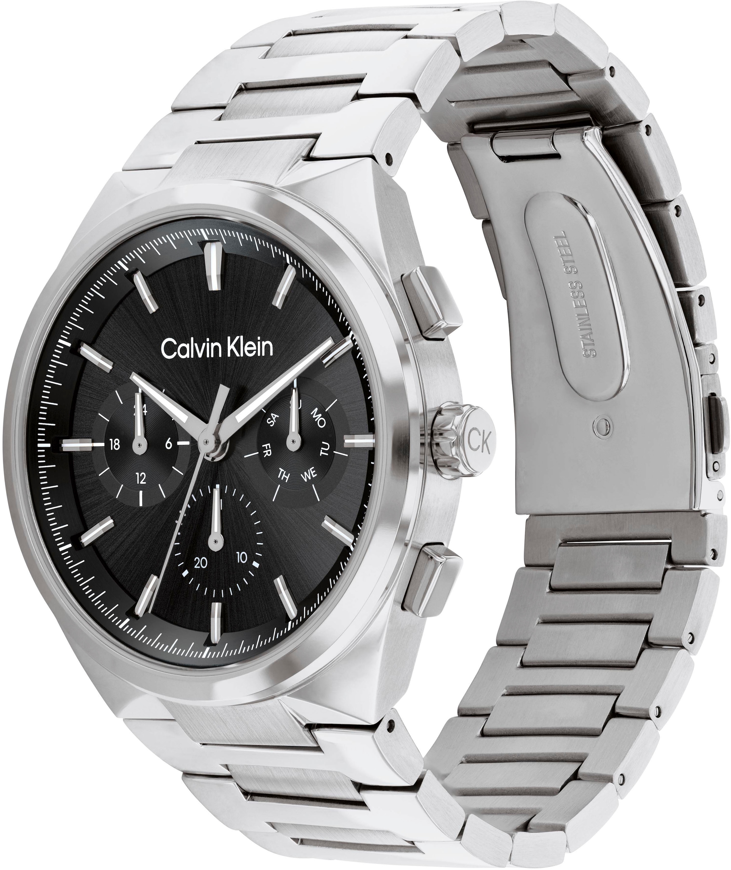 Calvin Klein Multifunktionsuhr »ARCHITECTURAL MULTI«, Quarzuhr, Armbanduhr, Herrenuhr, Datum, Edelstahlarmband