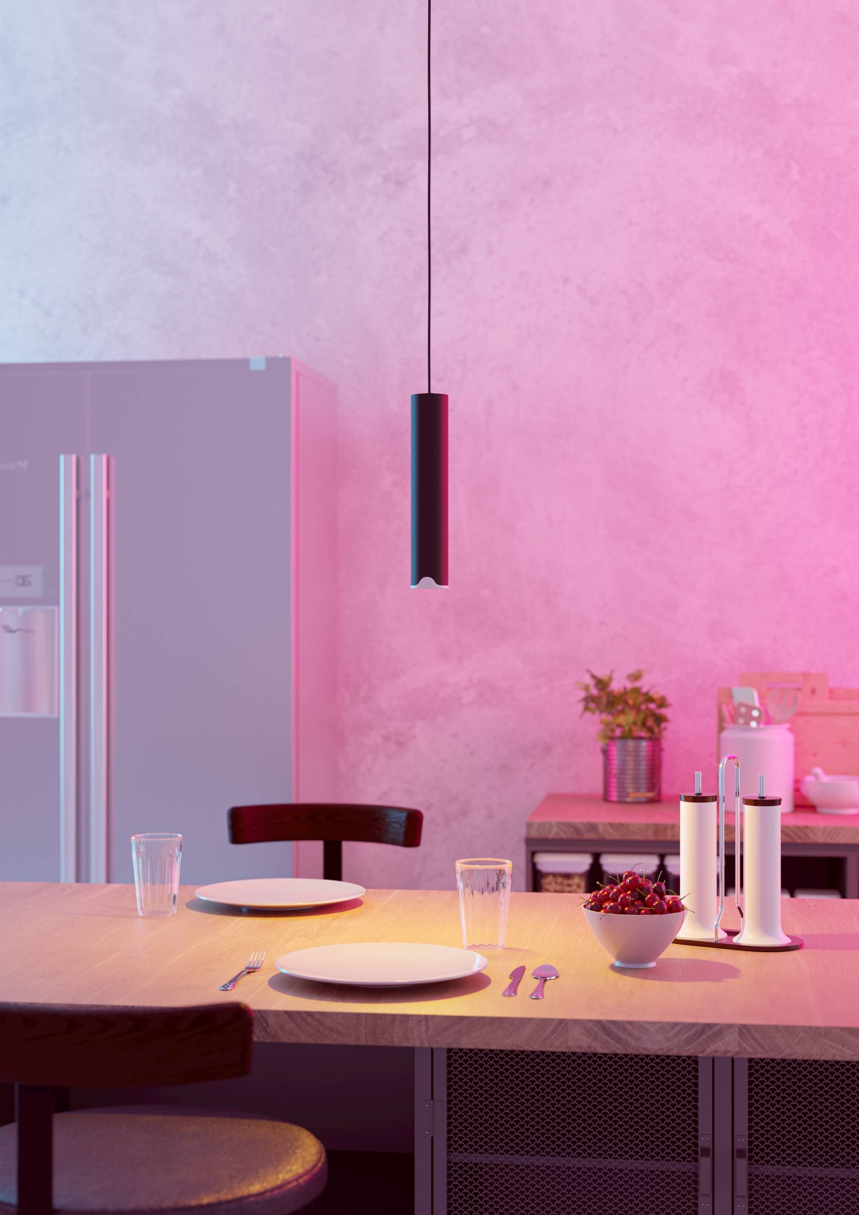 EGLO Hängeleuchte »Balmorta-Z Hängelampe, Pendelleuchte, Metall, ZigBee, Pendellampe« LED-Modul 1 Stk. Kaltweiß | RGB Hängeleuchte - H110 x Ø5,5 cm - schwarz - 1X3,7W inkl.