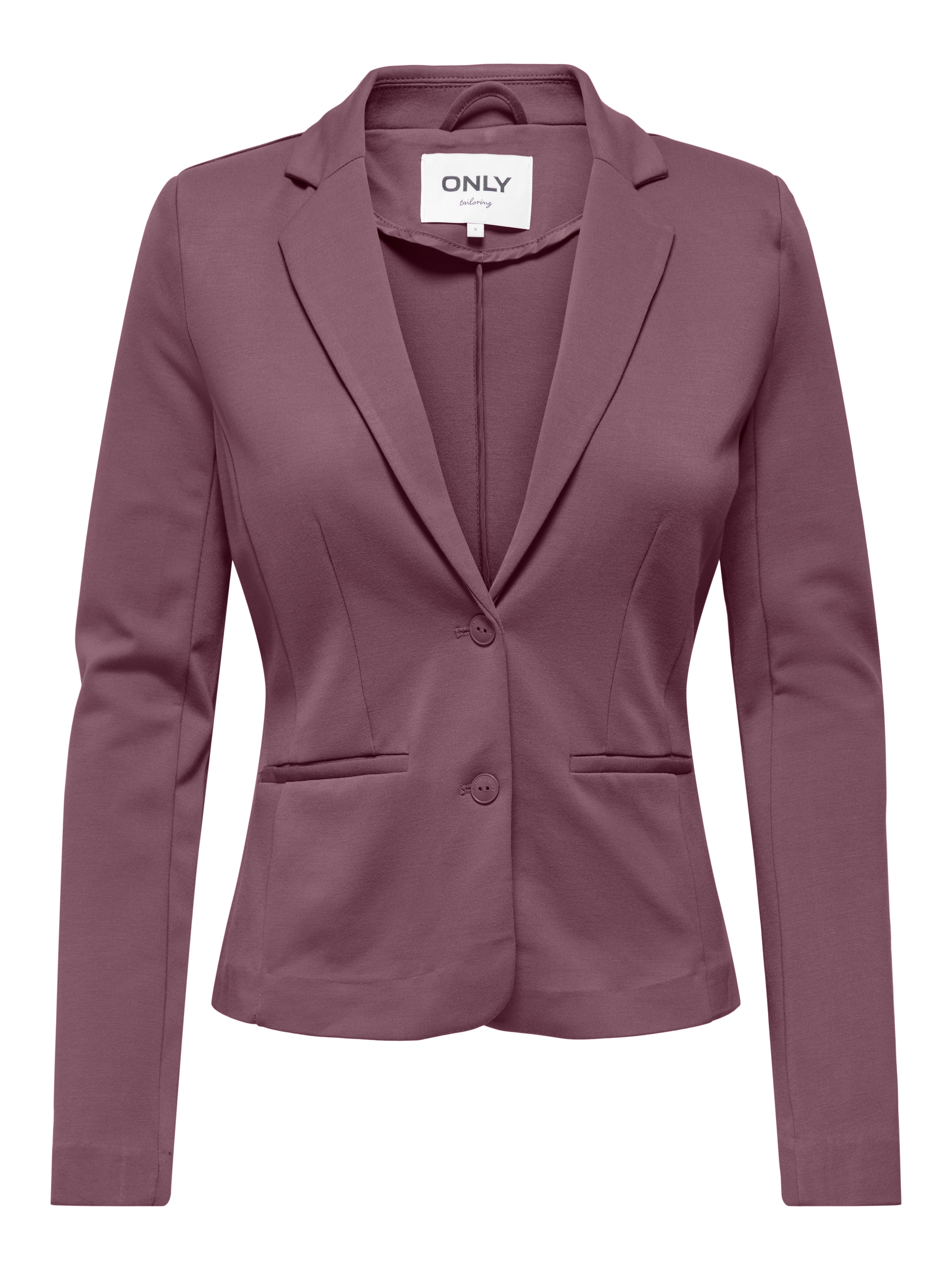 ONLY Jerseyblazer »ONLPOPTRASH – 2-Knopf Blazer mit taillierter Silhouette« regular fit, Milano Rib, Materialmix, Reverskragen, unifarben