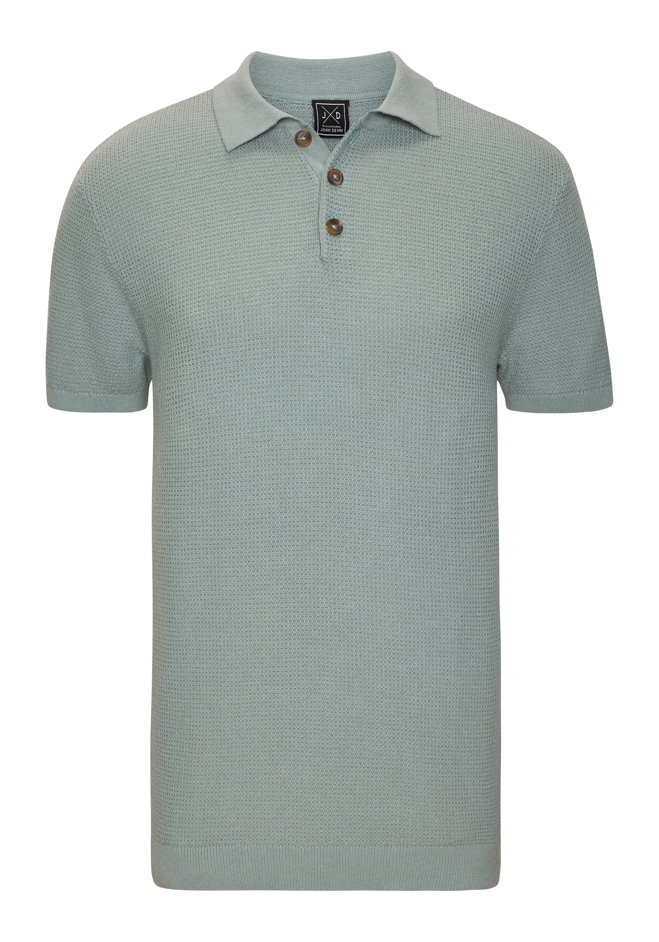 John Devin Poloshirt »- Strick Poloshirt, Regular fit« mit Polokragen und kleiner Knopfleiste