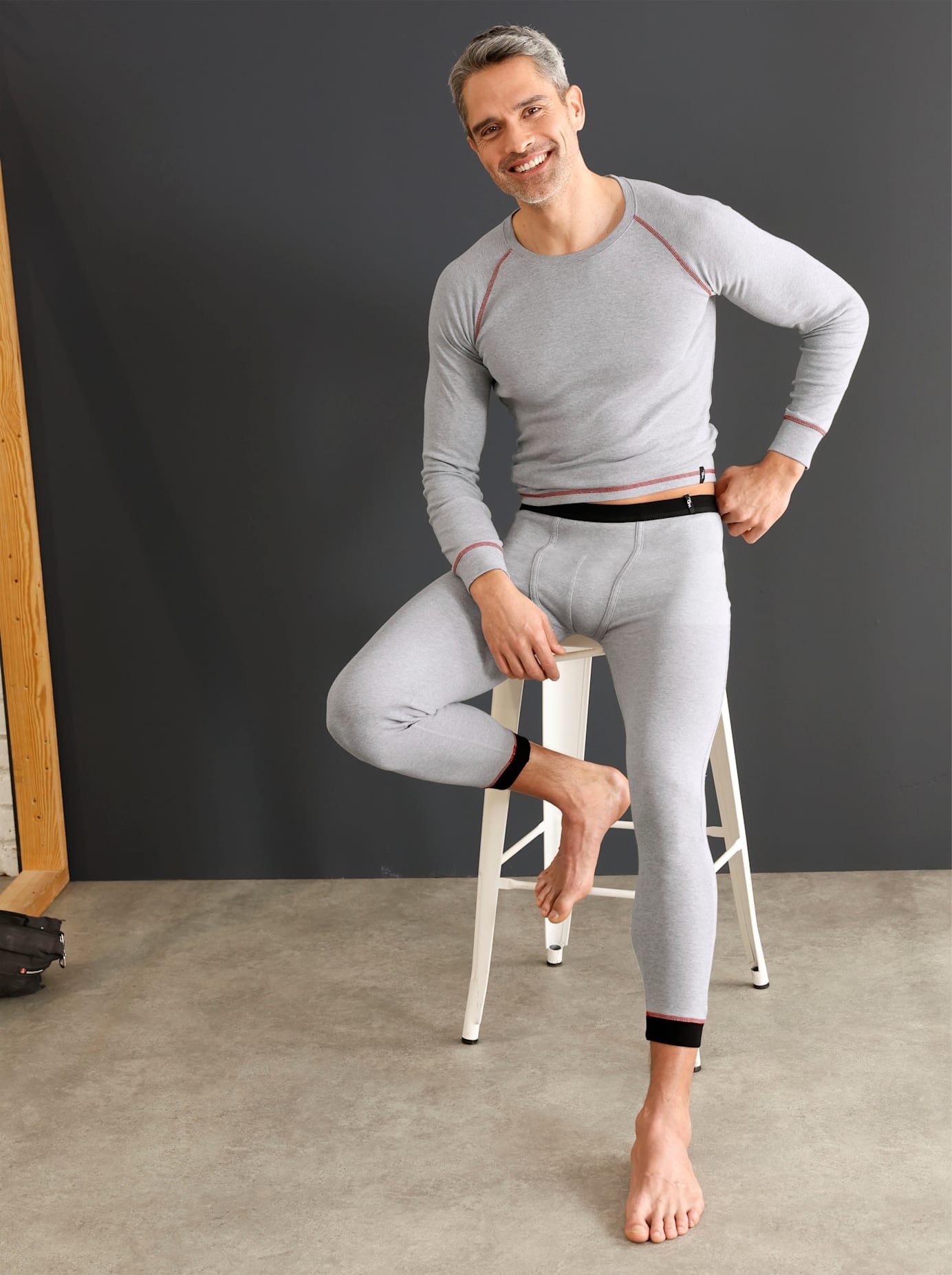 Wäschepur Herren Unterziehshirt 2 Stk. tlg. in grau, Größe 8