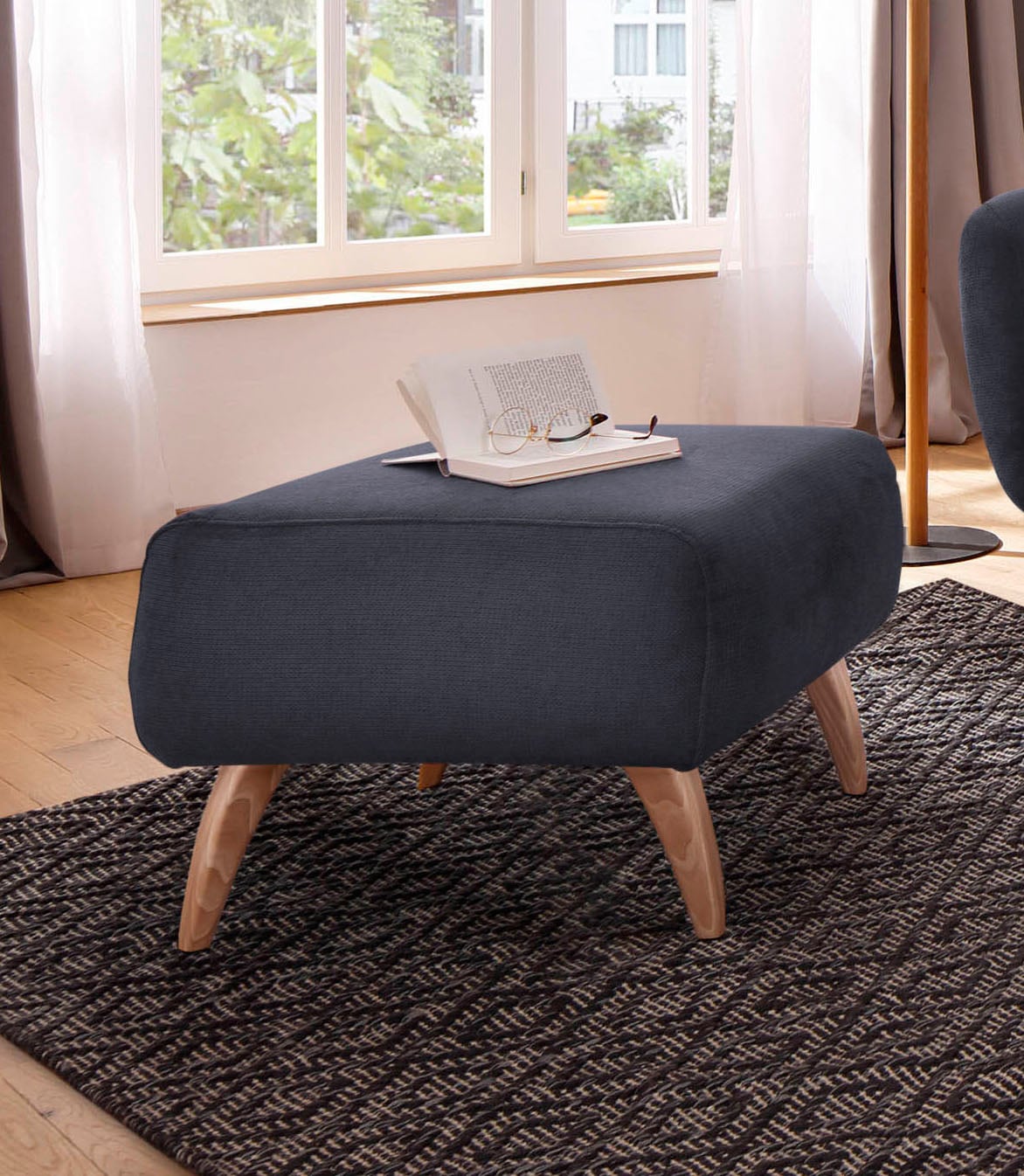Home affaire Hocker »Baggio« mit Holzfüßen