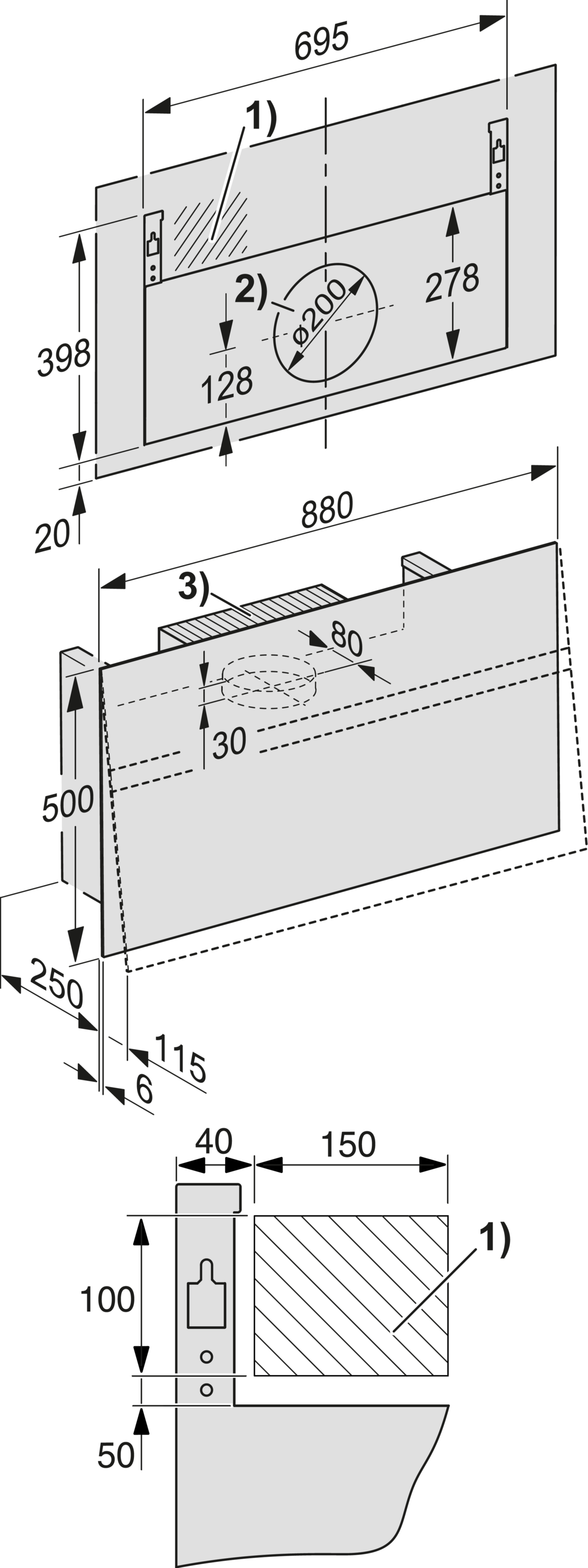 Miele Wandhaube »Screen blbo Blackboard«