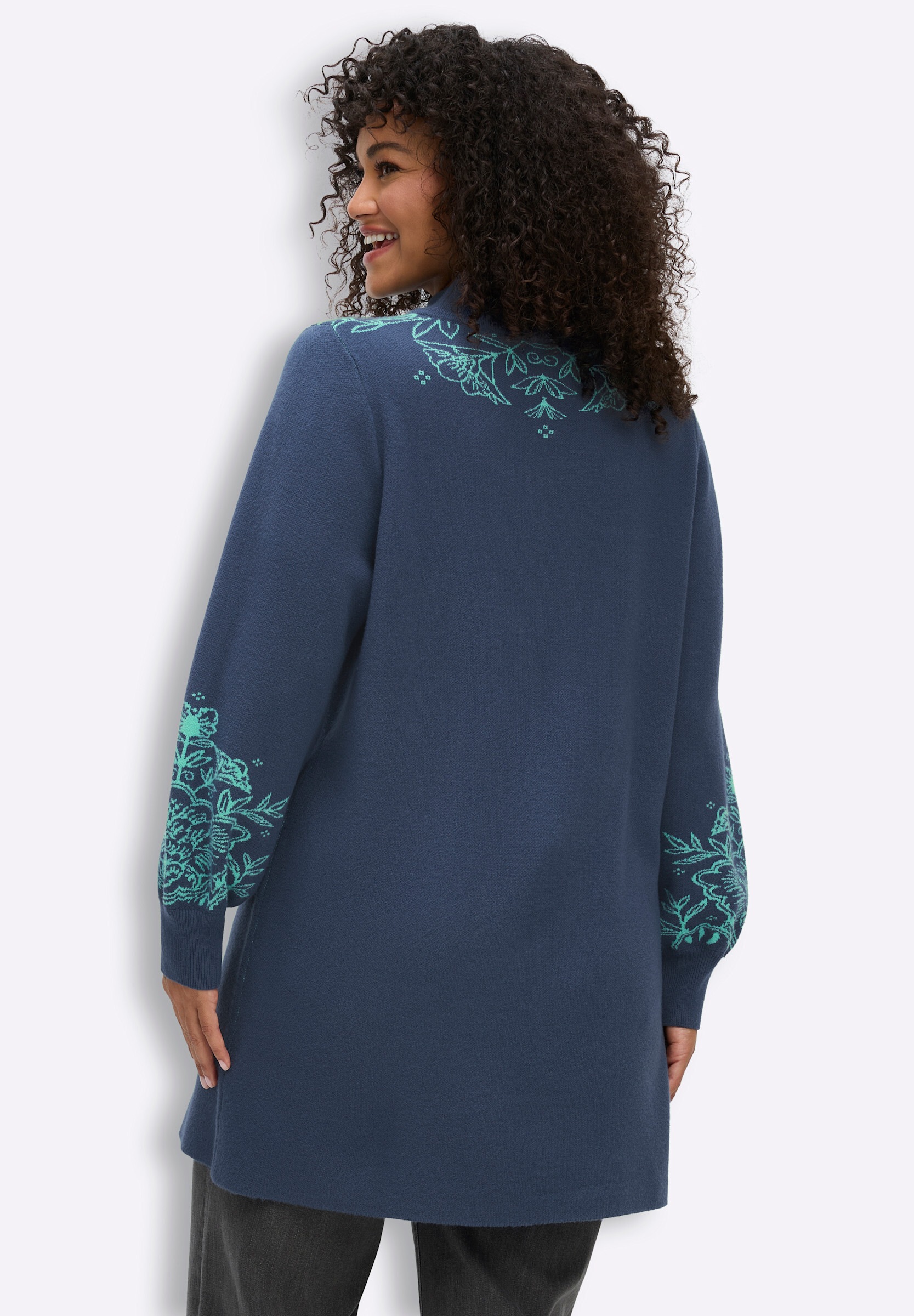 sheego by Joe Browns Strickpullover »Long-Pullover Longpullover mit Ajourmuster«