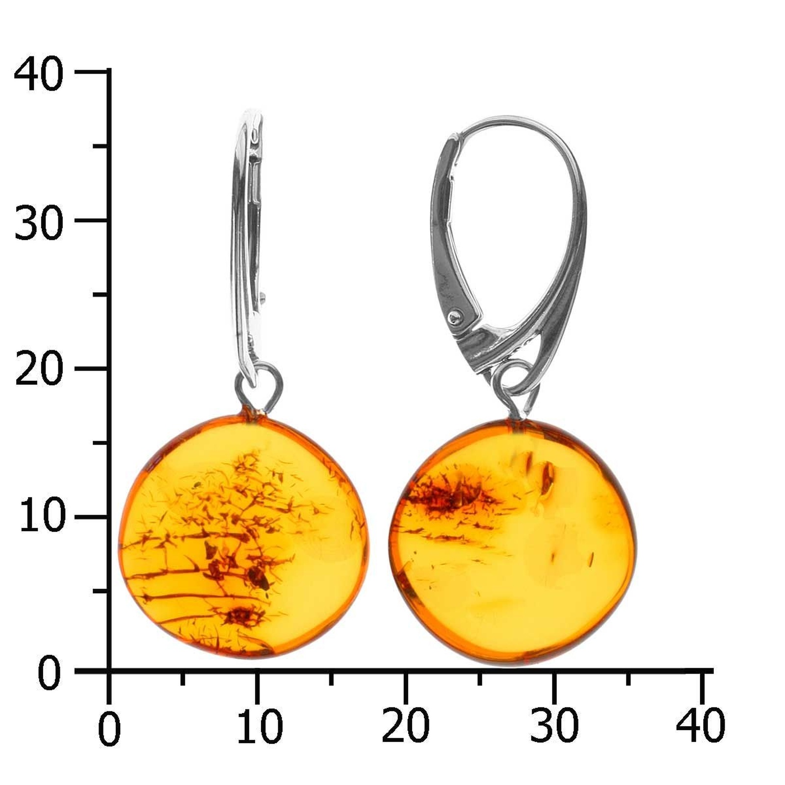 OSTSEE-SCHMUCK Paar Ohrhänger »- Klassisch 15x3 mm - Silber 925/000 - Bernstein«