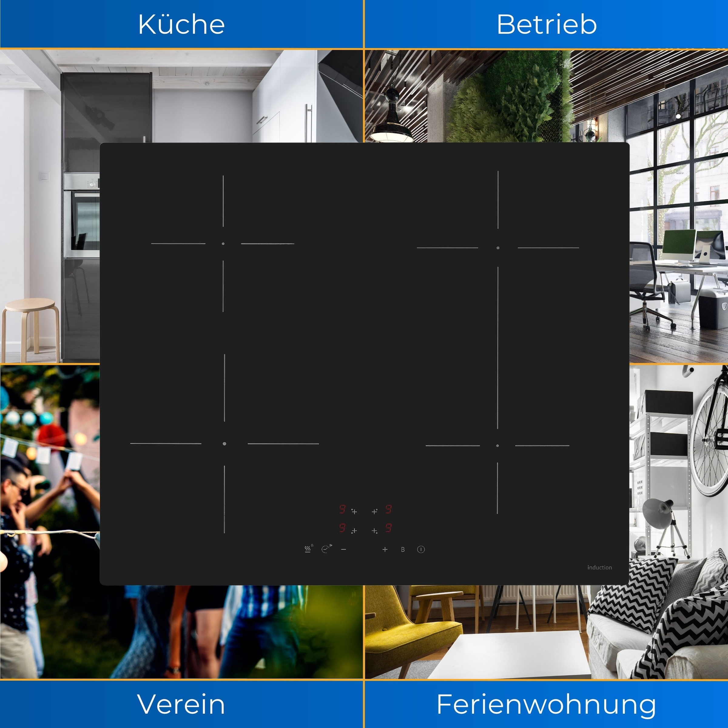 exquisit Induktions-Kochfeld »EKI600-SF-B-380« mühelos temperaturgesteuert Schokolade schmelzen o. Pommes frittieren
