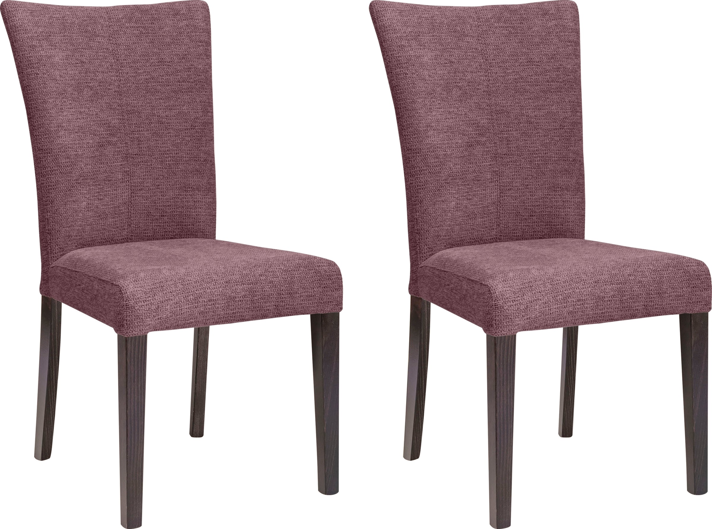 Home affaire 4-Fußstuhl »Aspen«, (Set), 2 St., Softstruktur, Beine aus massiver Buche, wengefarben lackiert