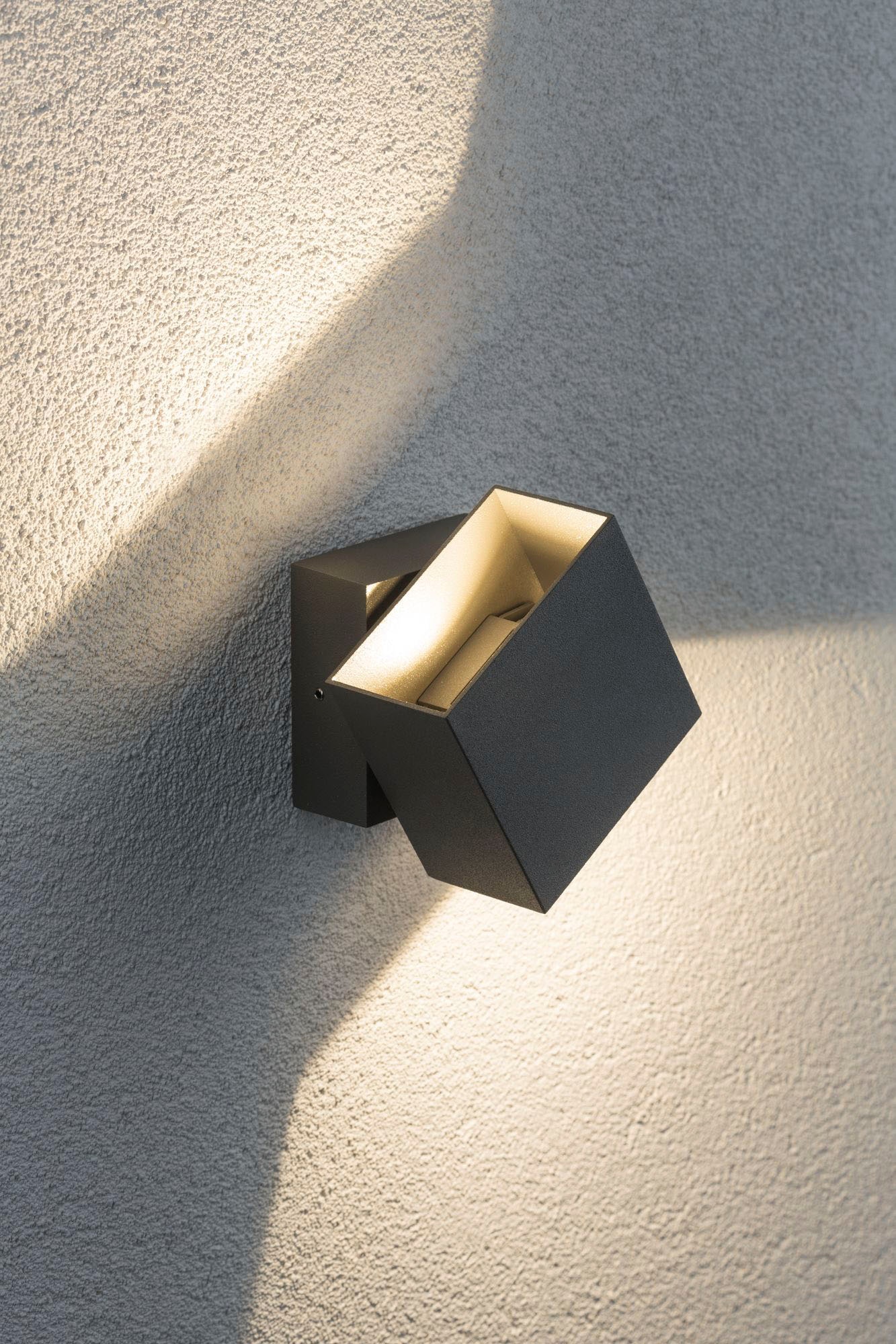 Paulmann LED Außen-Wandleuchte »Outdoor 230V Cybo LED 2x3,5W 230V IP65 eckig 100x100mm Grau Aluminium«, 2 flammig, IP65 2x3,5W