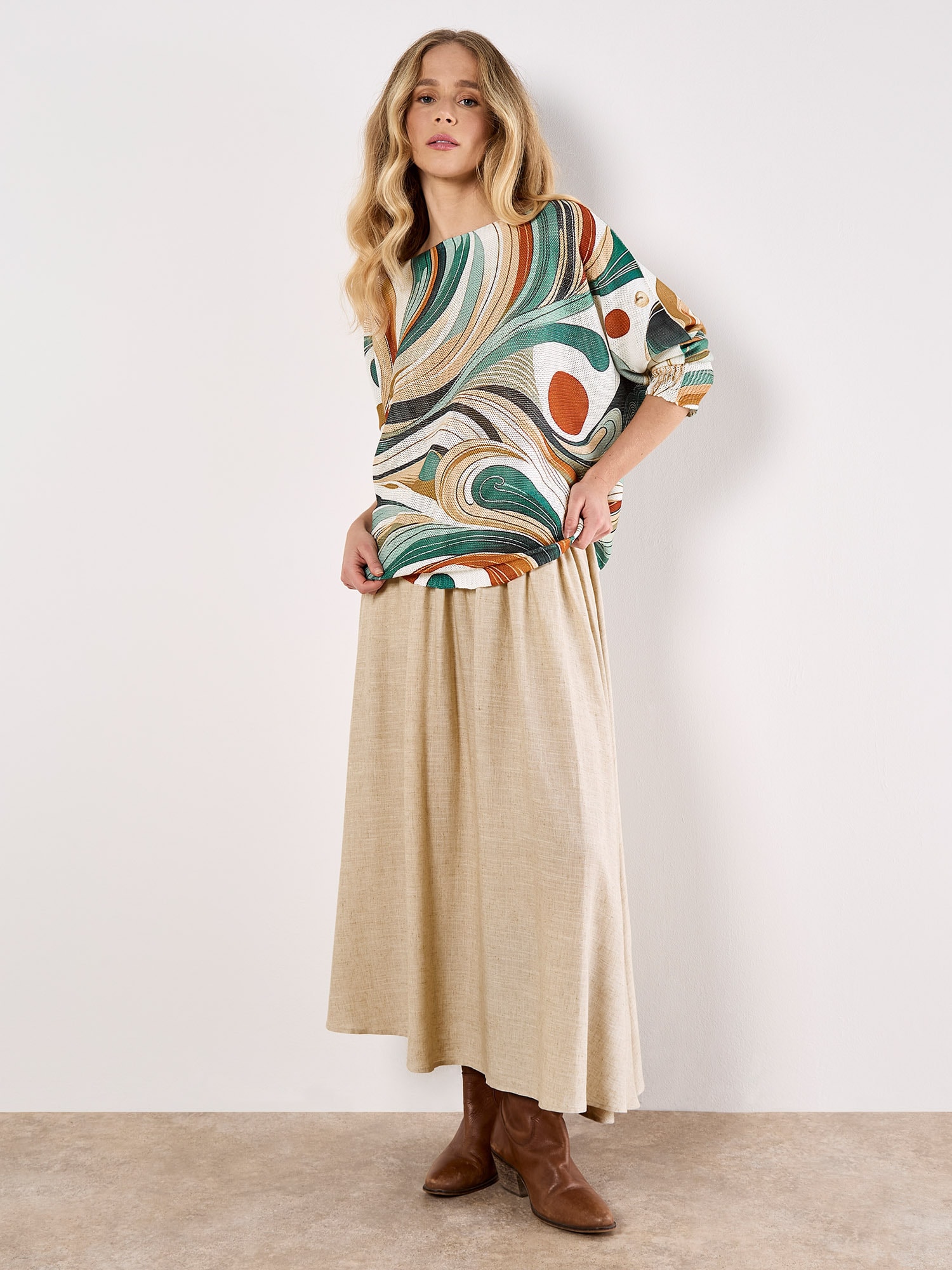 Apricot Druckbluse »Bluse« mit Fledermausärmeln