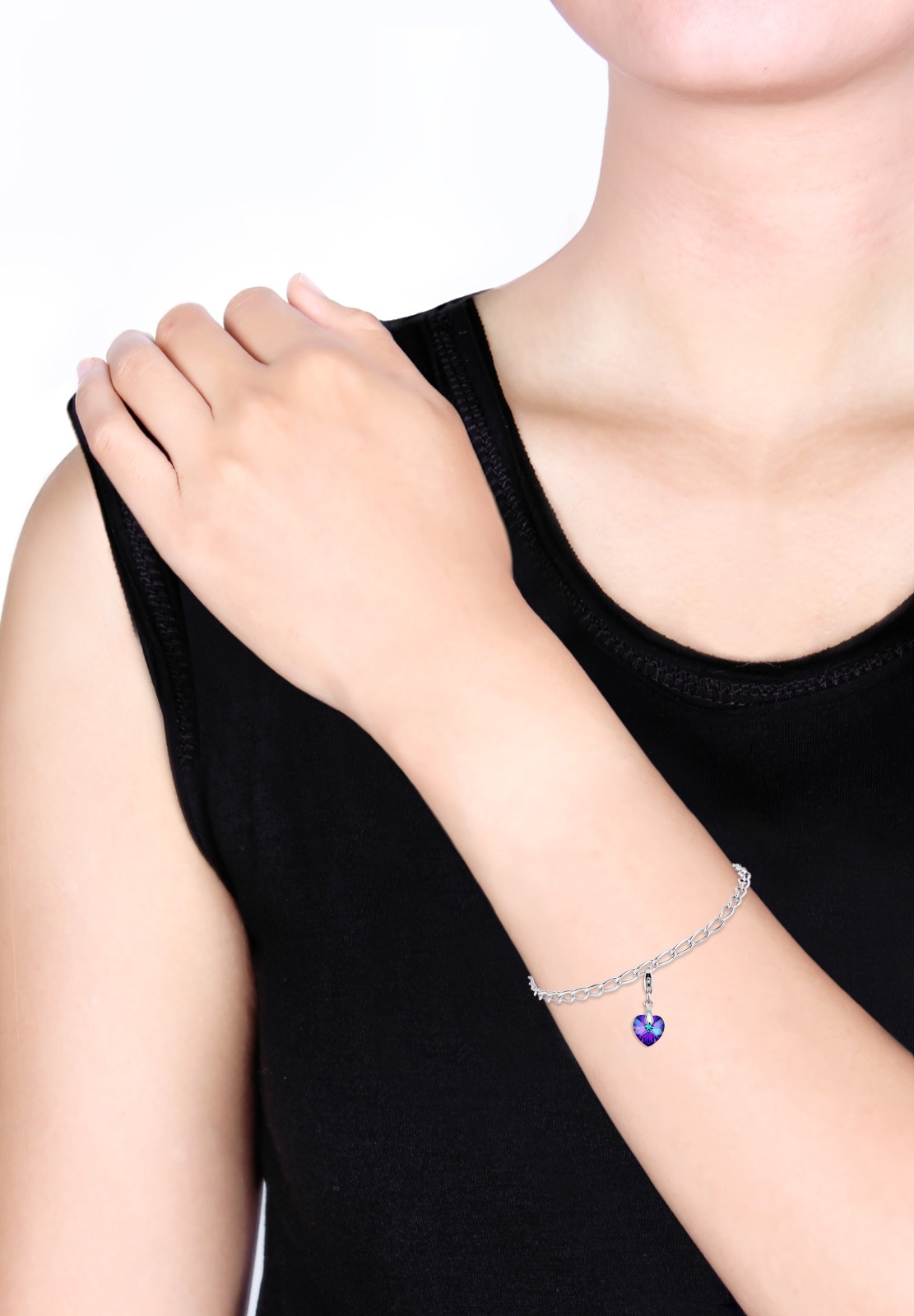 Elli Charm Herz »Charm Herz Love Kristalle 925 Sterling Silber«