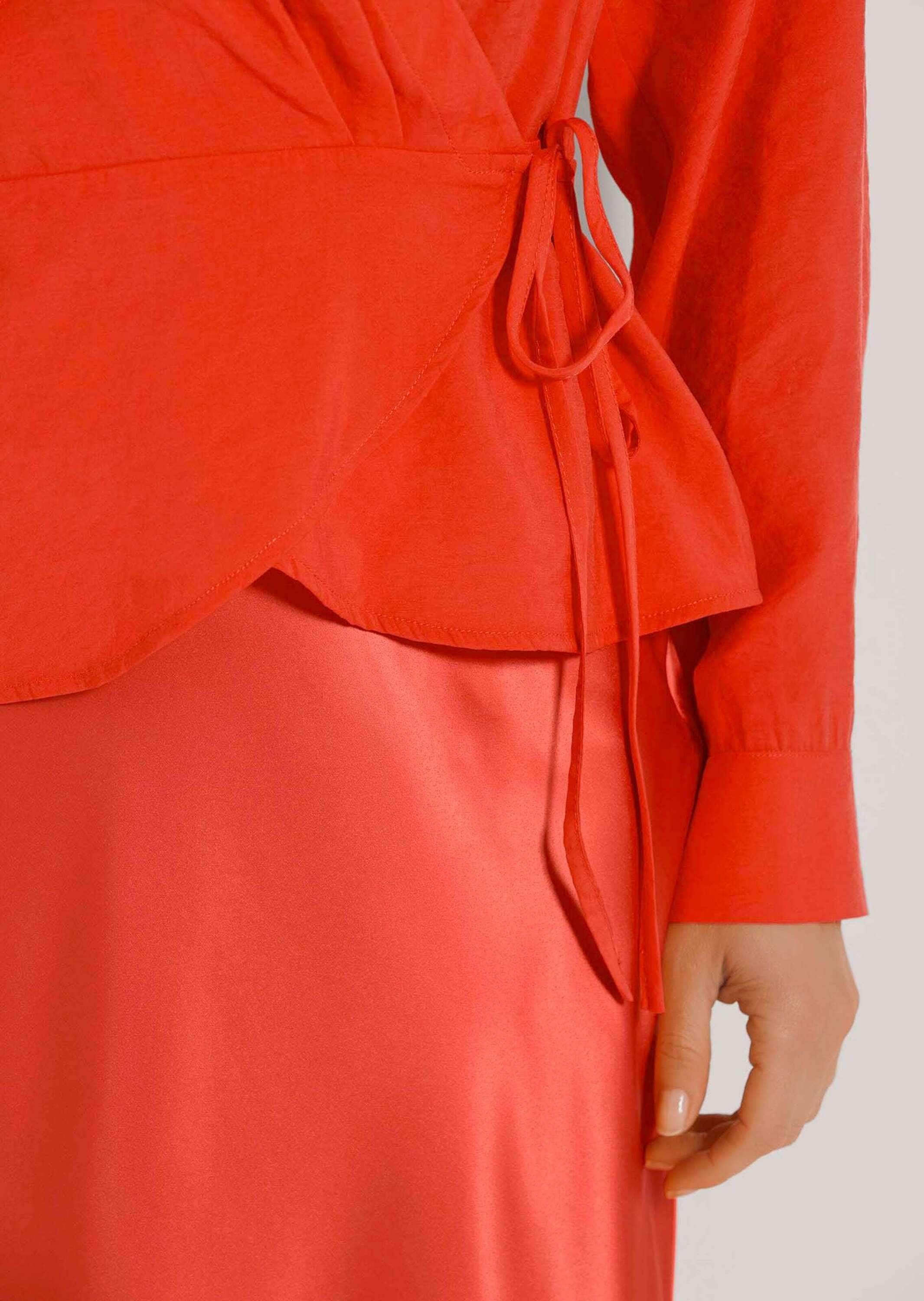 MADELEINE Langarmbluse »Bluse Wickelbluse mit Schößchen«