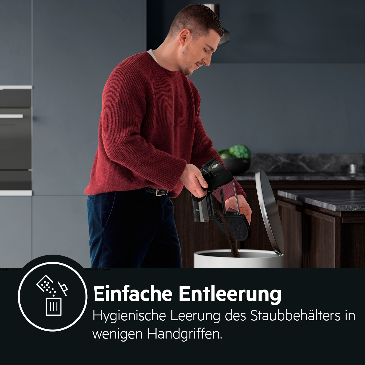 AEG Bodenstaubsauger »CLEAN 6000 ÖKO BEUTELLOSER STAUBSAUGER
(AL61C2ÖKO)«, 550 W, beutellos, hohe Saugleistung, 12 m Aktionsradius, Hartbodendüse, XL Softräder