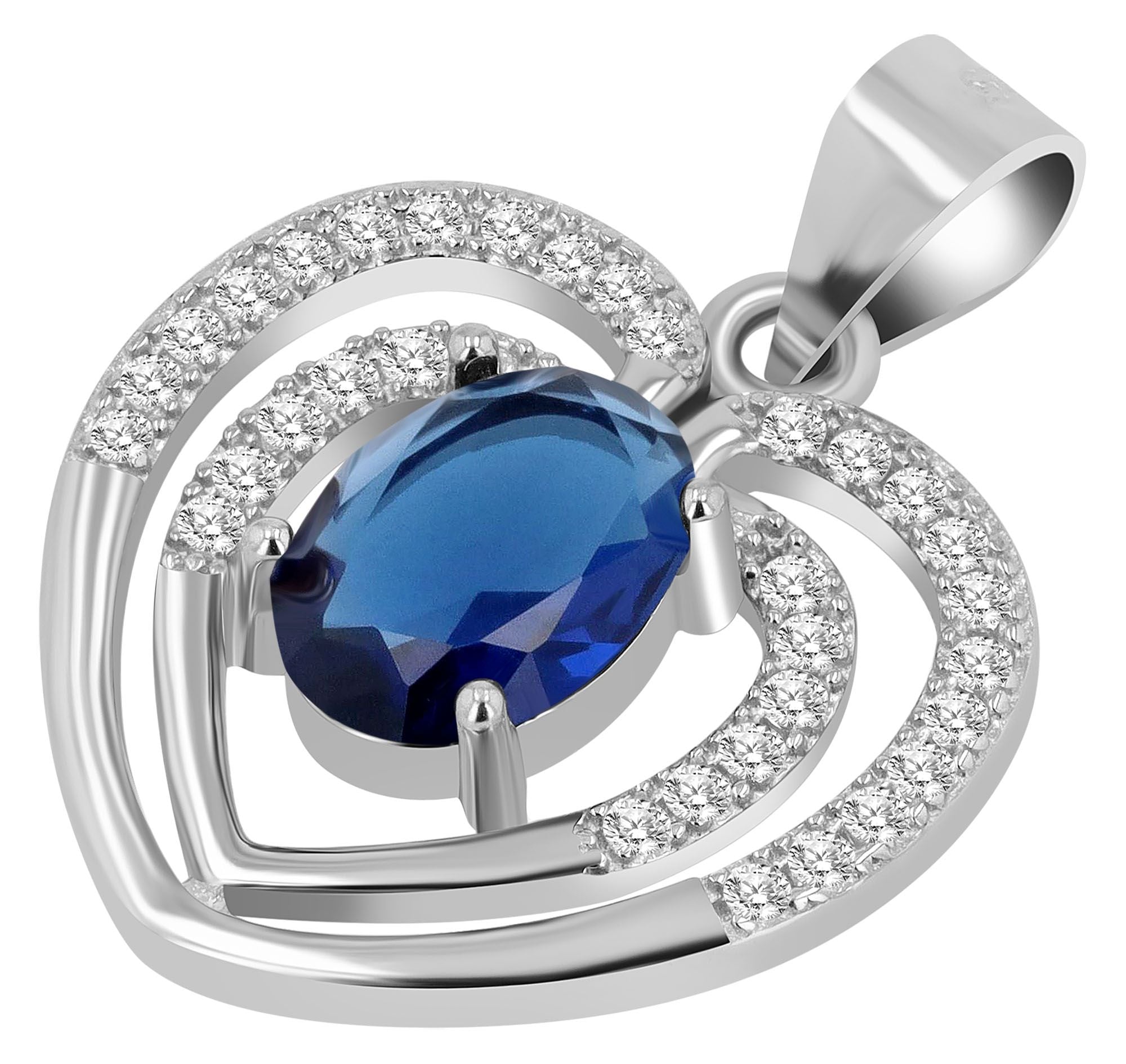 Adelia´s Herzanhänger »Damen Anhänger ¿ Herz Herzanhänger aus 925 Silber mit Zirkonia«