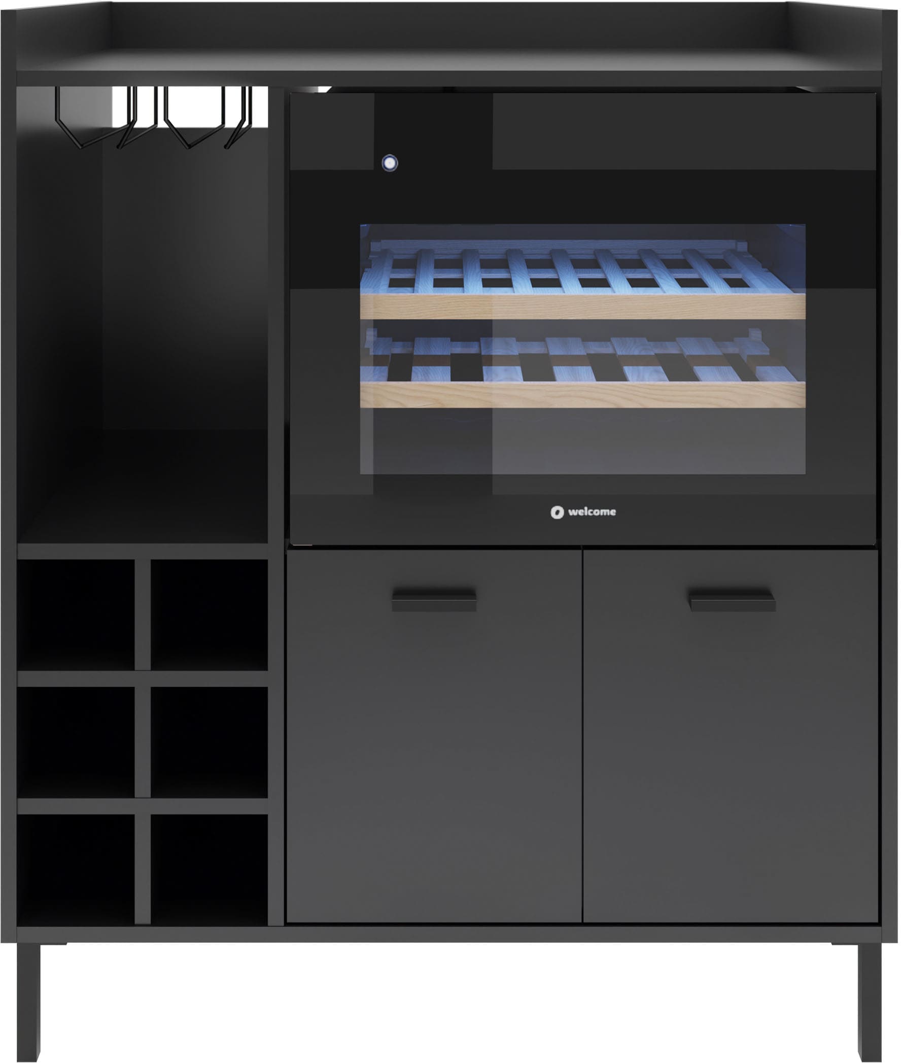 BASIC by Balculina Weinschrank »Tarent B/H/T 90x105x58 cm« Breite 90 cm, wahlweise mit Weinkühler