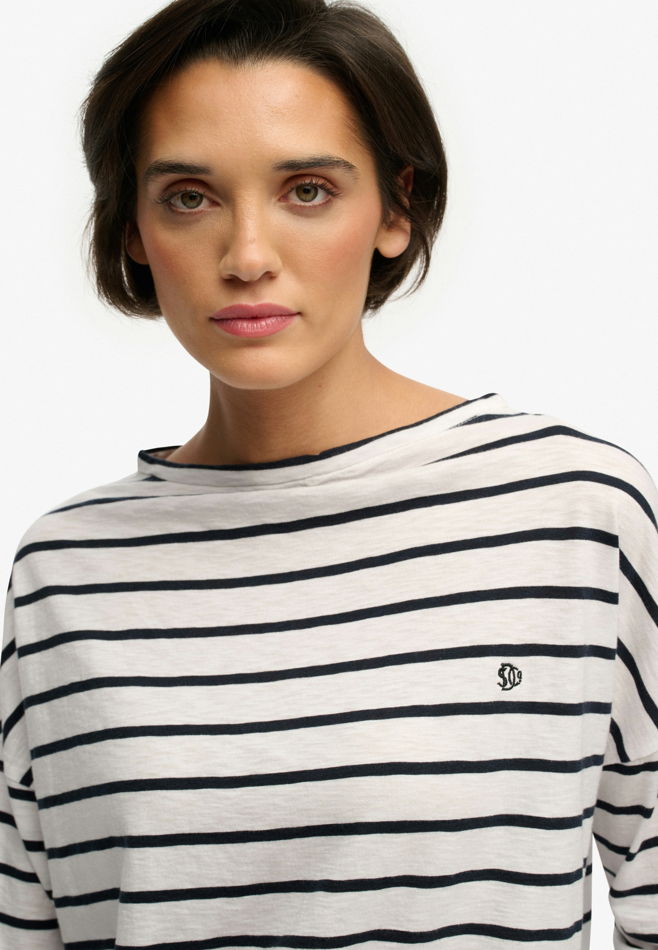 Superdry Langarmshirt »STUDIOS BOAT NECK SLUB LS TOP« Baumwollmischung, oversize