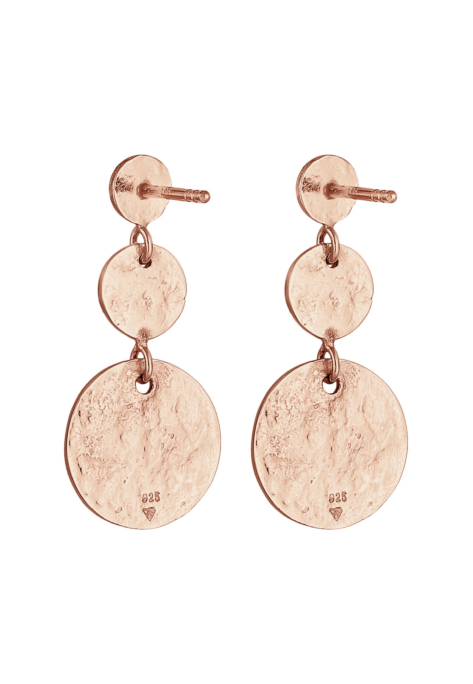 Elli Paar Ohrstecker »Ohrringe Ohrhänger Plättchen Vintage Antique 925 Silber«