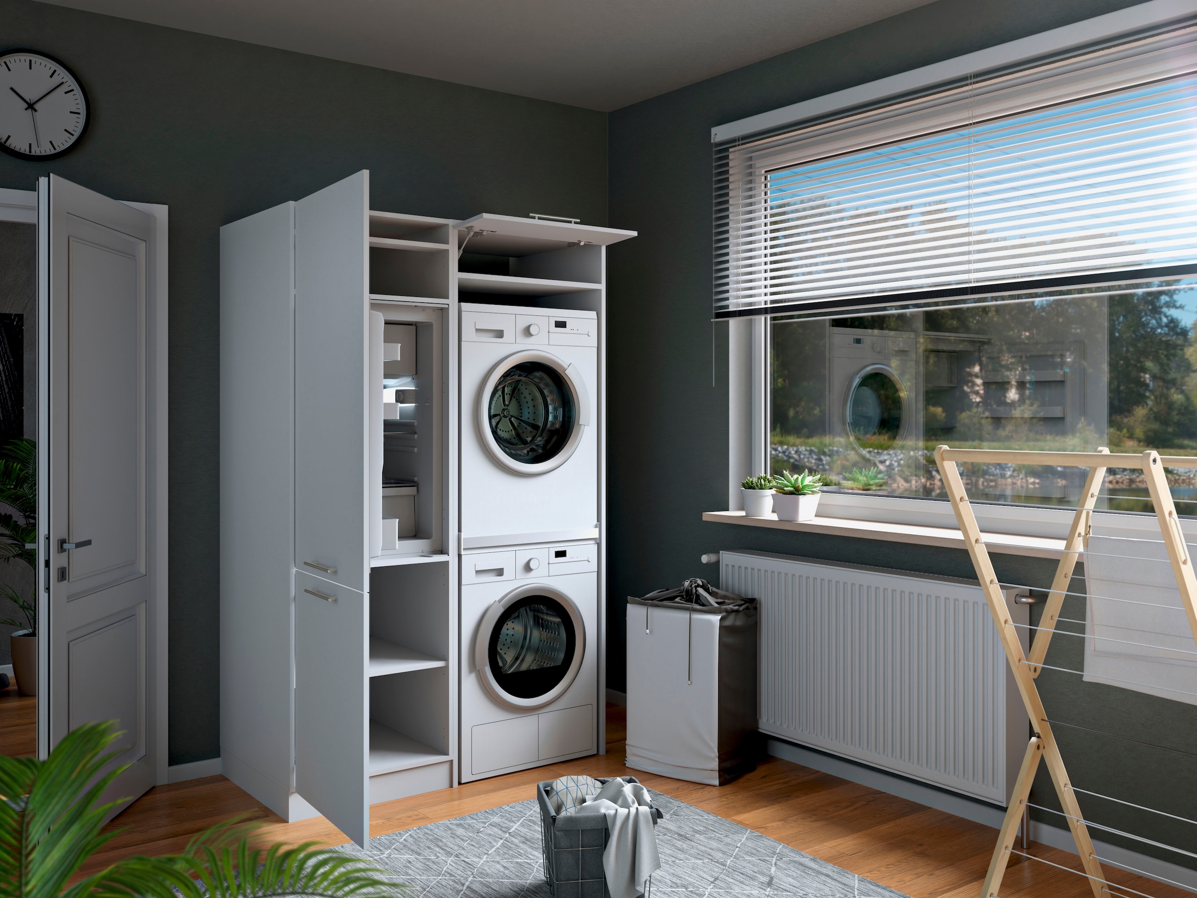 Laundreezy Mehrzweckschrank-Set »Laundreezy, 2-tlg. Mehrzweckschrank-Set B/H/T 128/238/68 cm« 2 Stk. tlg.