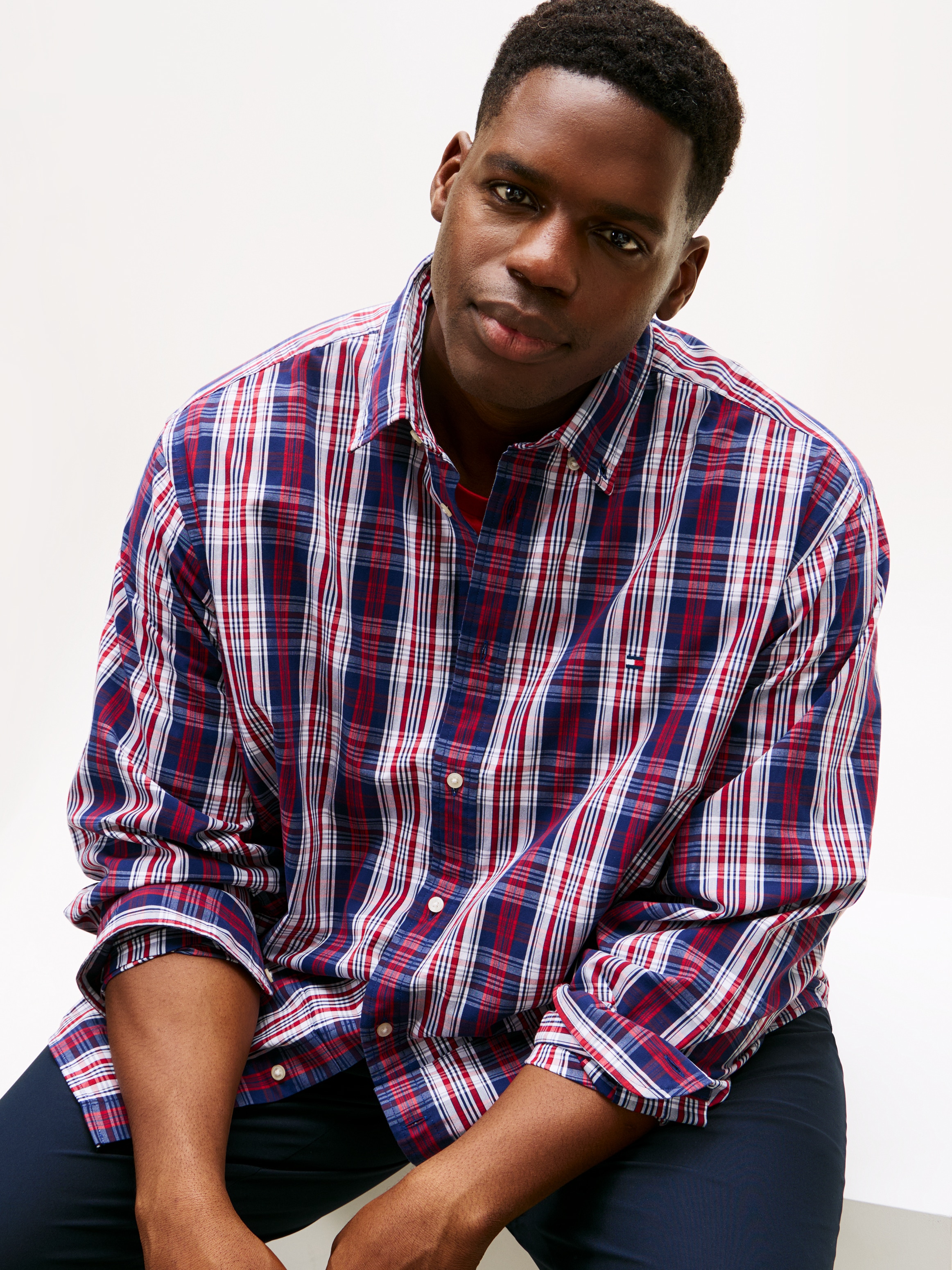 Tommy Hilfiger Big & Tall Langarmhemd »BT - FLEX POP MEDIUM CHECK«