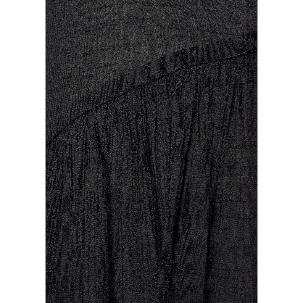 LASCANA Tunika, mit V-Ausschnitt und langen Ärmeln, Longbluse, Blusenkleid, Strandmode