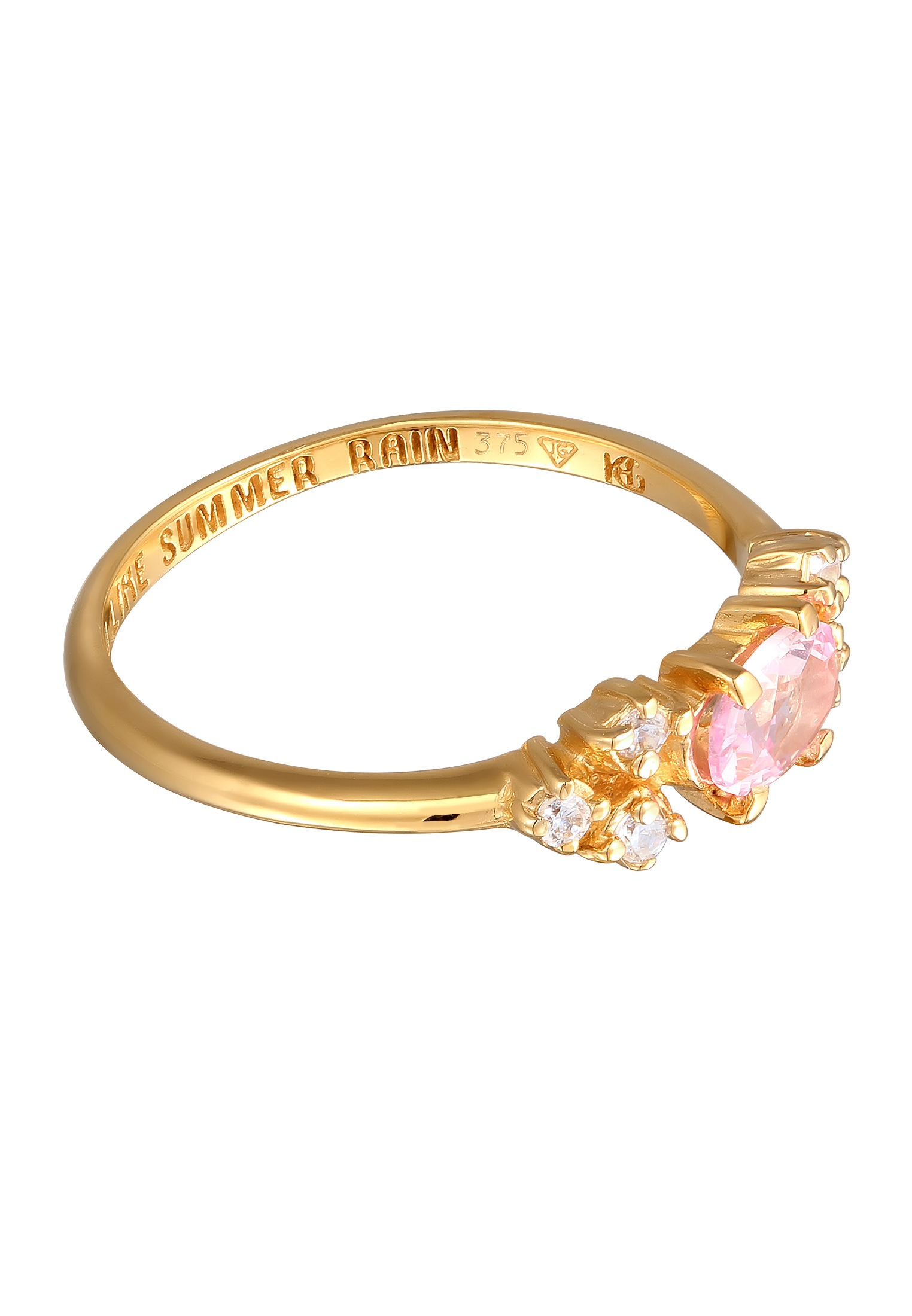 HAZE & GLORY Silberring »Ring Diamant Synthetisch Saphir Topas 375 Gelbgold«