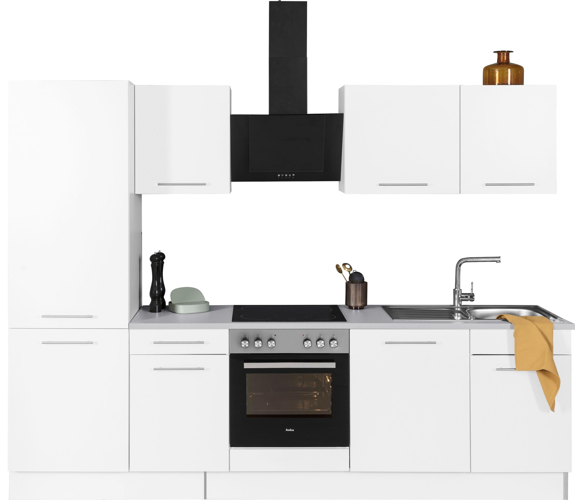 wiho Küchen Küchenzeile »Ela«, 280 im Füße Breite bestellen Soft-Close-Funktion, Shop OTTO cm, höhenverstellbare Online