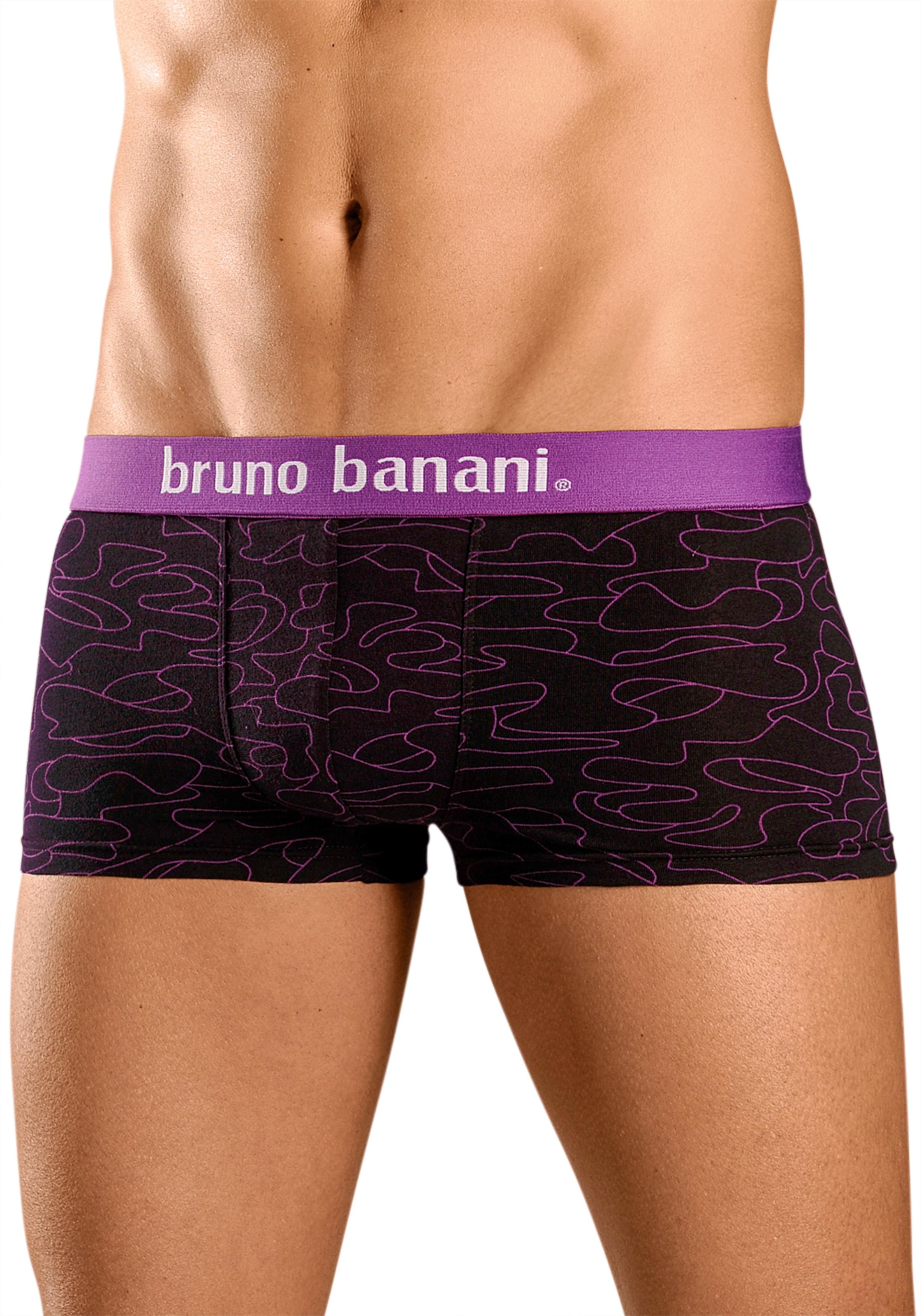 Bruno Banani Hipster, (Packung, 4 St.), knapp sitzende Boxershorts in uni oder gemustert aus Baumwollmischung