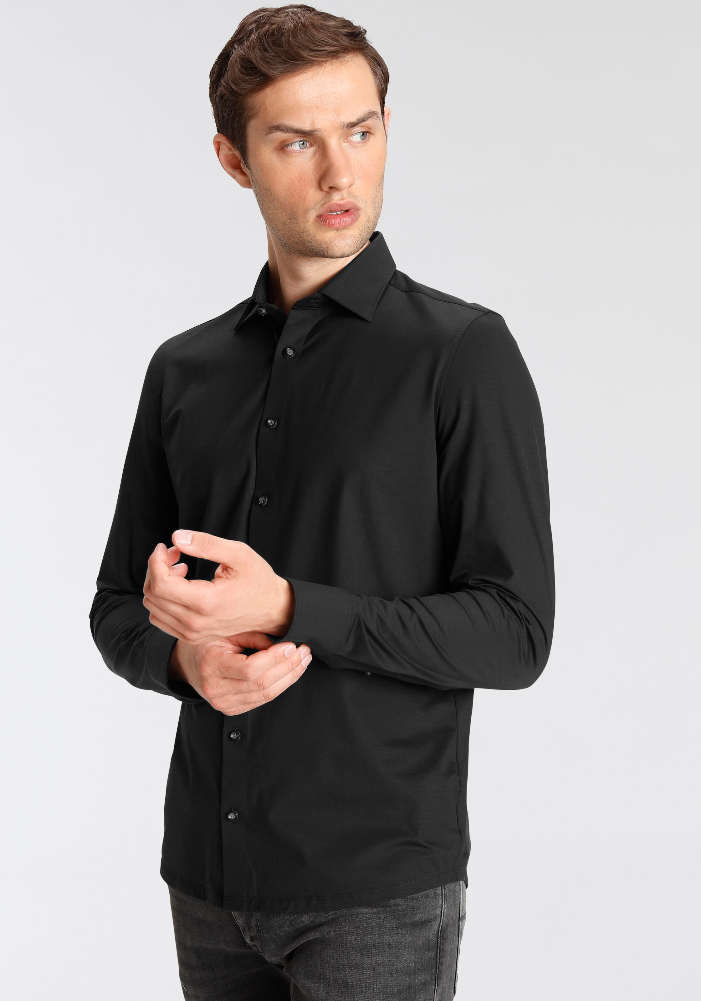OLYMP Businesshemd »Level Five body fit Jerseyshirt«, in Jersey Qualität