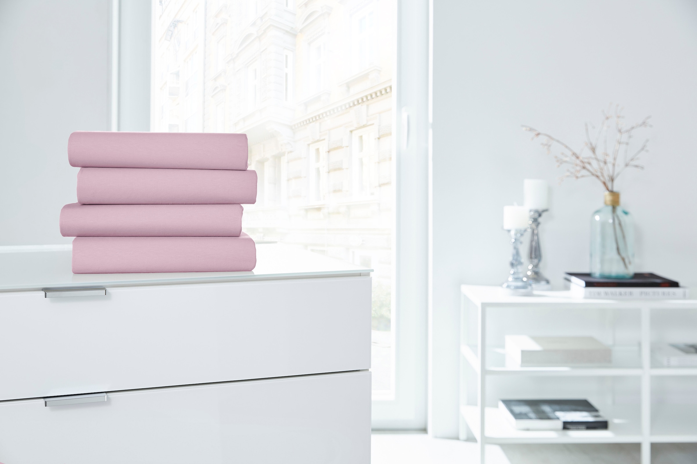 Primera Spannbettlaken »Elasthan-Feinjersey«, PREMIUM, aus 95% gekämmter Baumwolle und 5% Elasthan, bis 28 cm Höhe