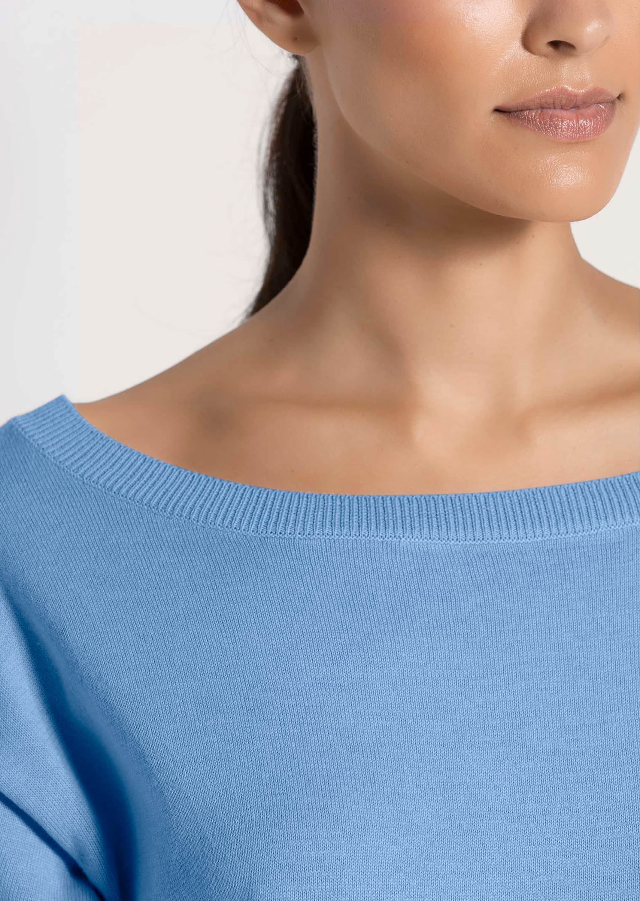 MADELEINE Longpullover »Strickpullover Sommerlicher Baumwollpullover mit 3/4-Ärmeln« Legere Kurzform