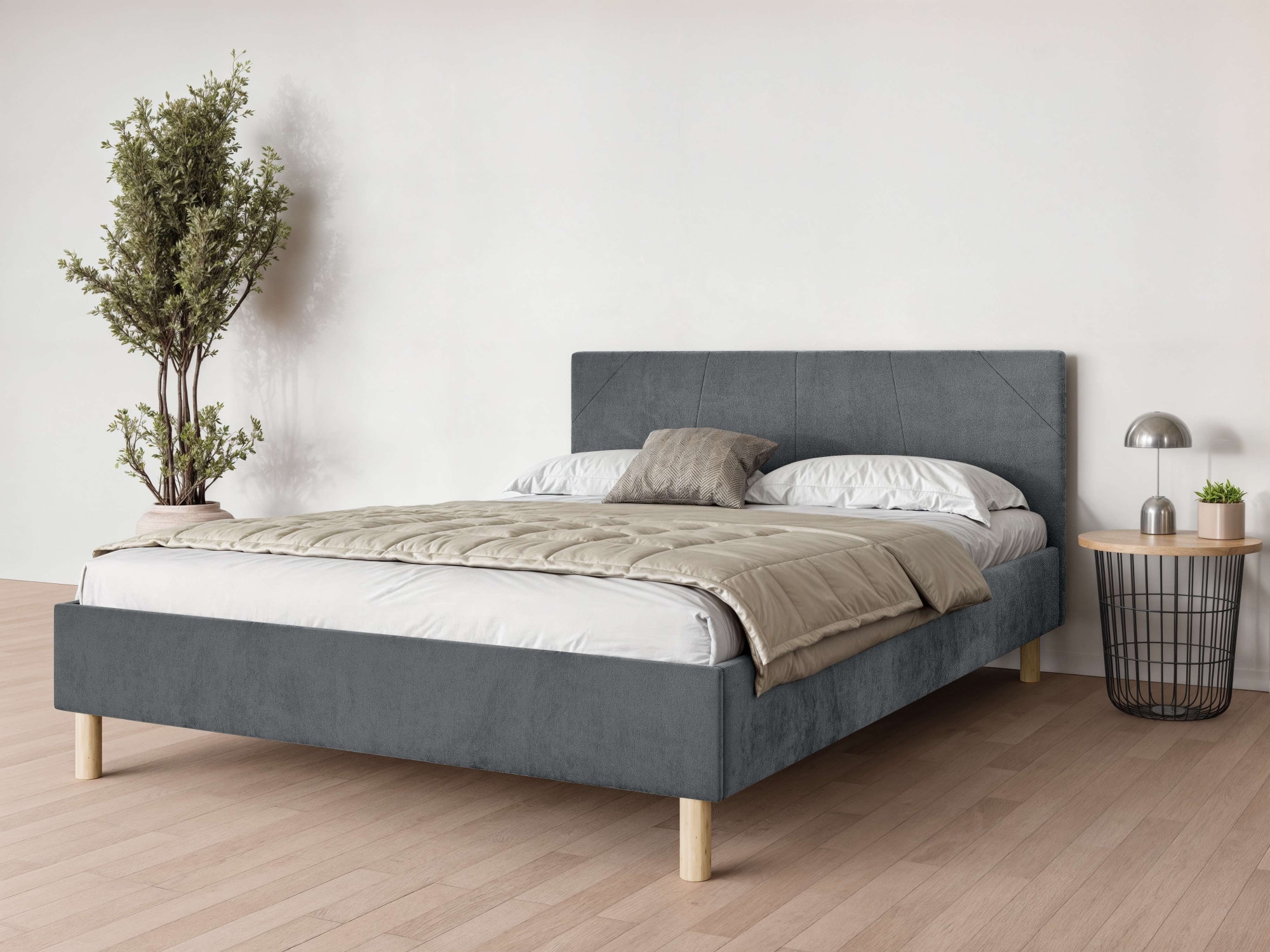 Andas Polsterbett »Albybyn in grau, Größe Liegefläche B/L: 140 cm x 200 cm
